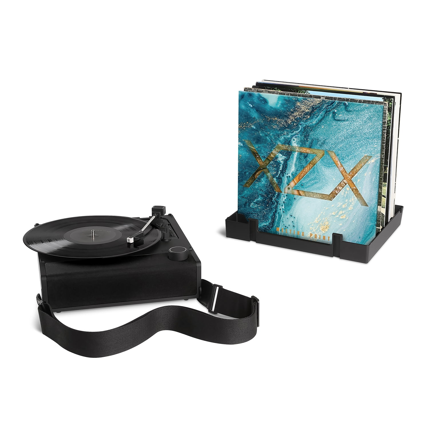 Victrola Revolution GO Portable Record Player with Bluetooth and Rechargeable Battery (Black) 32b0q