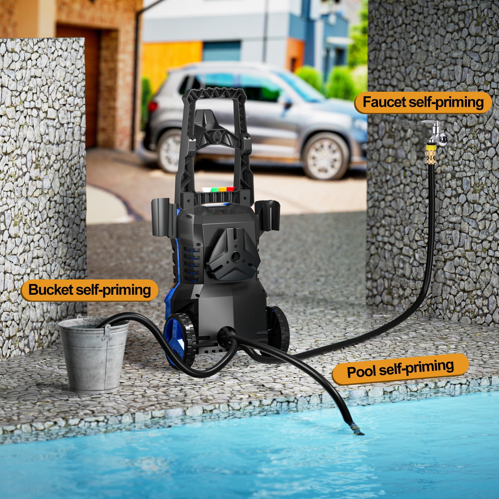 HONDMIN Electric Pressure Washer 4200PSI 2.5GPM High-Pressure Power Cleaner with Foam Cannon (25 ft Hose) bh0mc