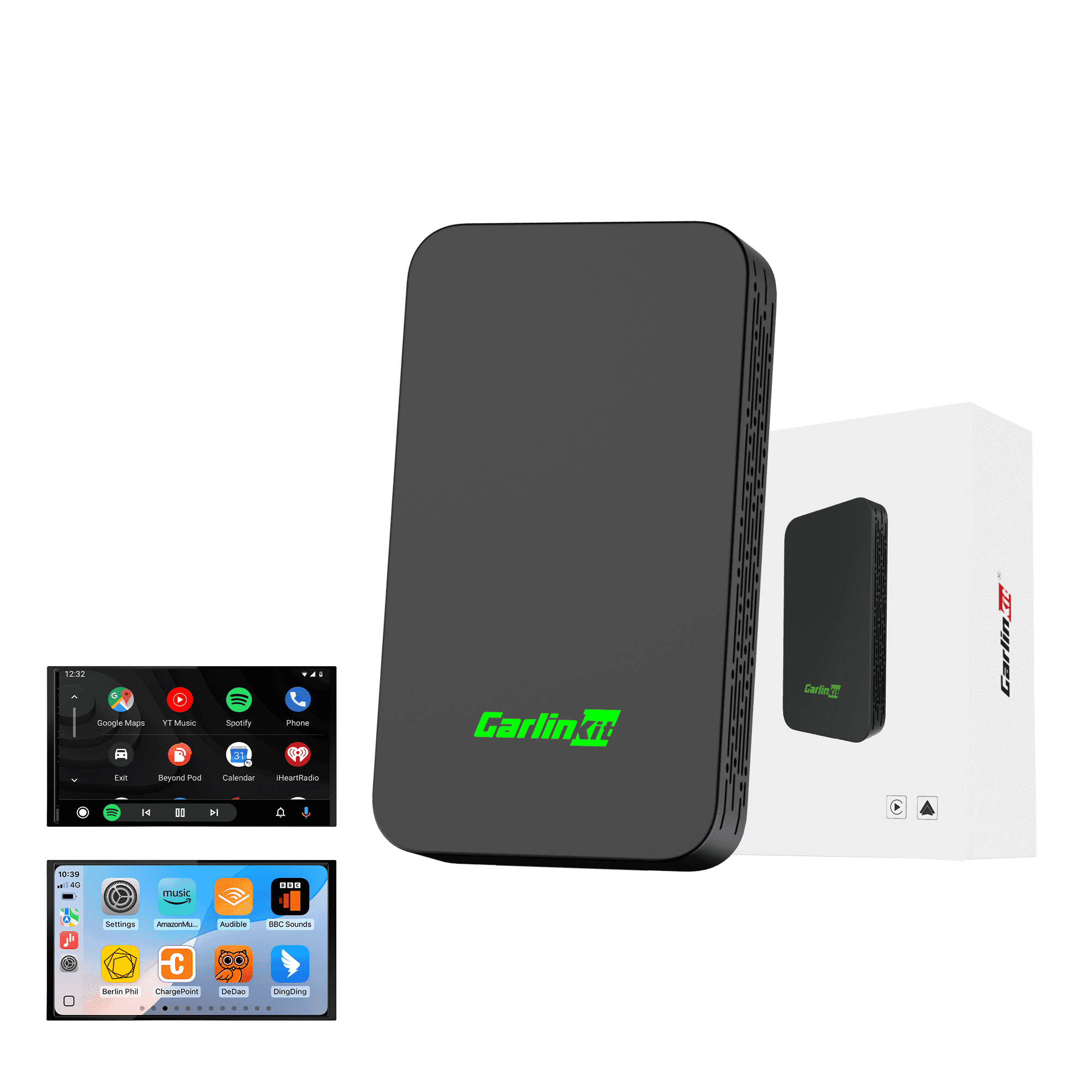 Carlinkit 5.0 Wireless Apple CarPlay and Android Auto Adapter, Plug and Play Dongle with 5.8GHz WiFi (Black, 1 Pack) 6xcf3