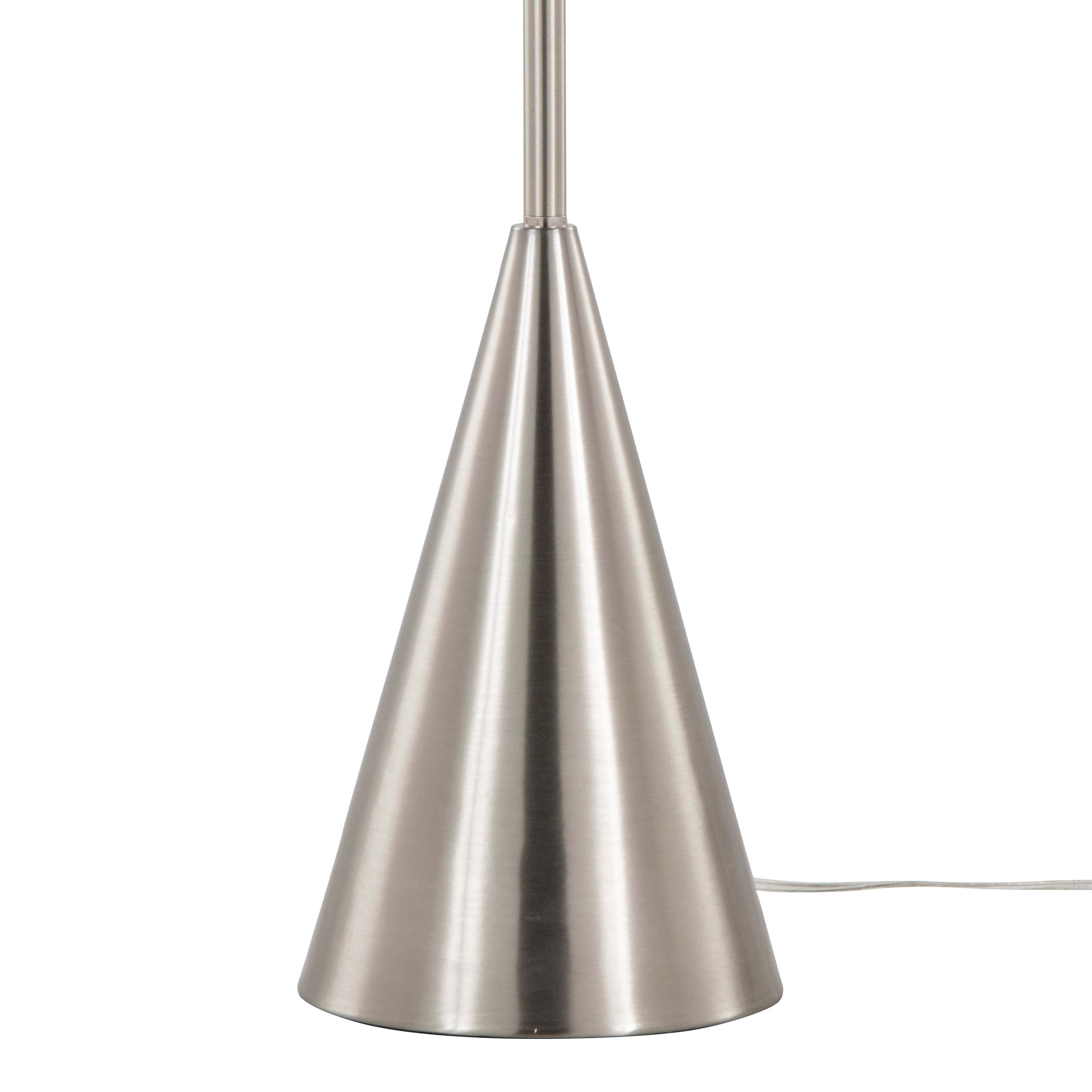 Contemporary Floor Lamp Brushed Nickel Finish with White Linen Drum Shade (64 in) gbil0