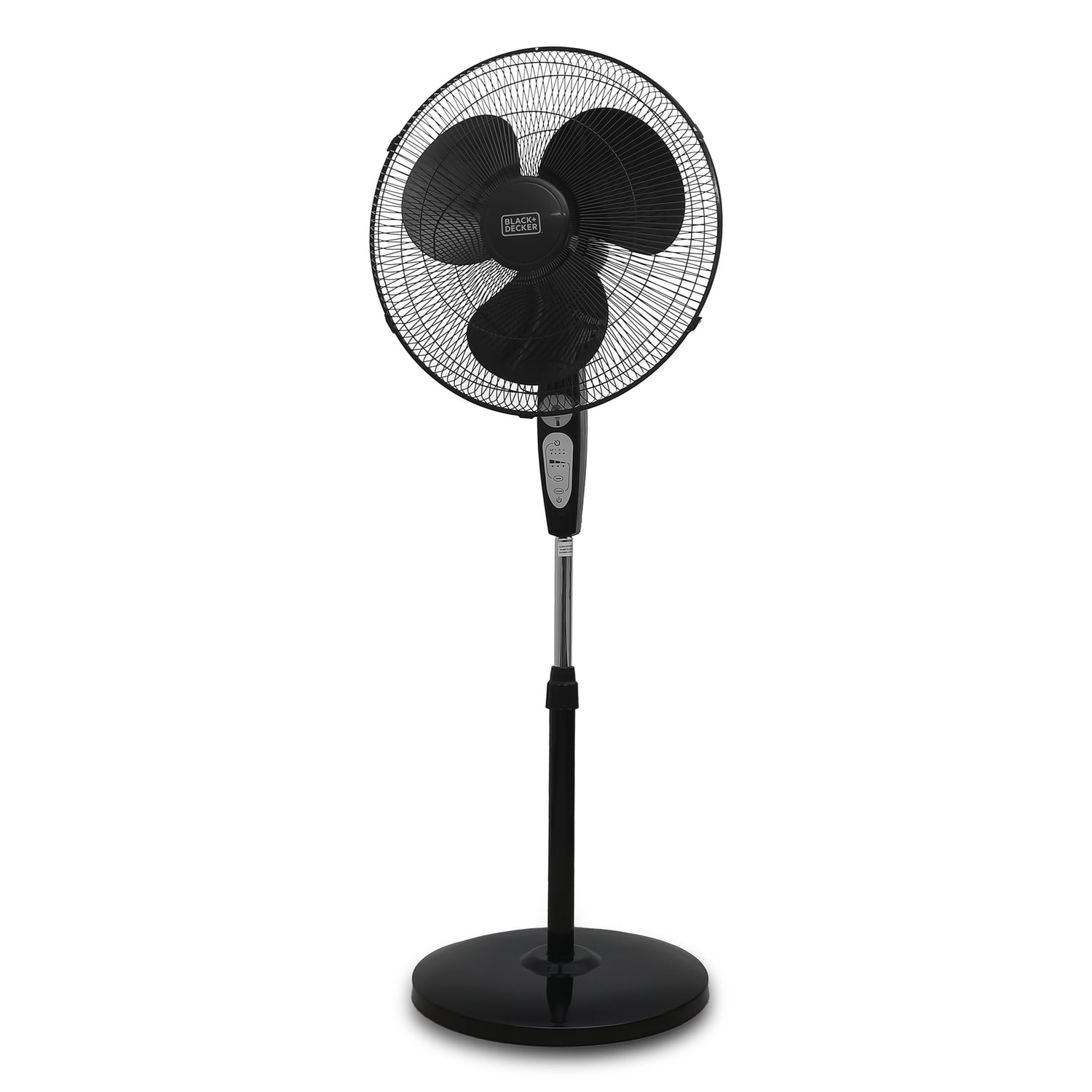 BLACK+DECKER 18-In. 3-Speed Oscillating Stand Fan with Remote (Black, 52 in Height) loeb8