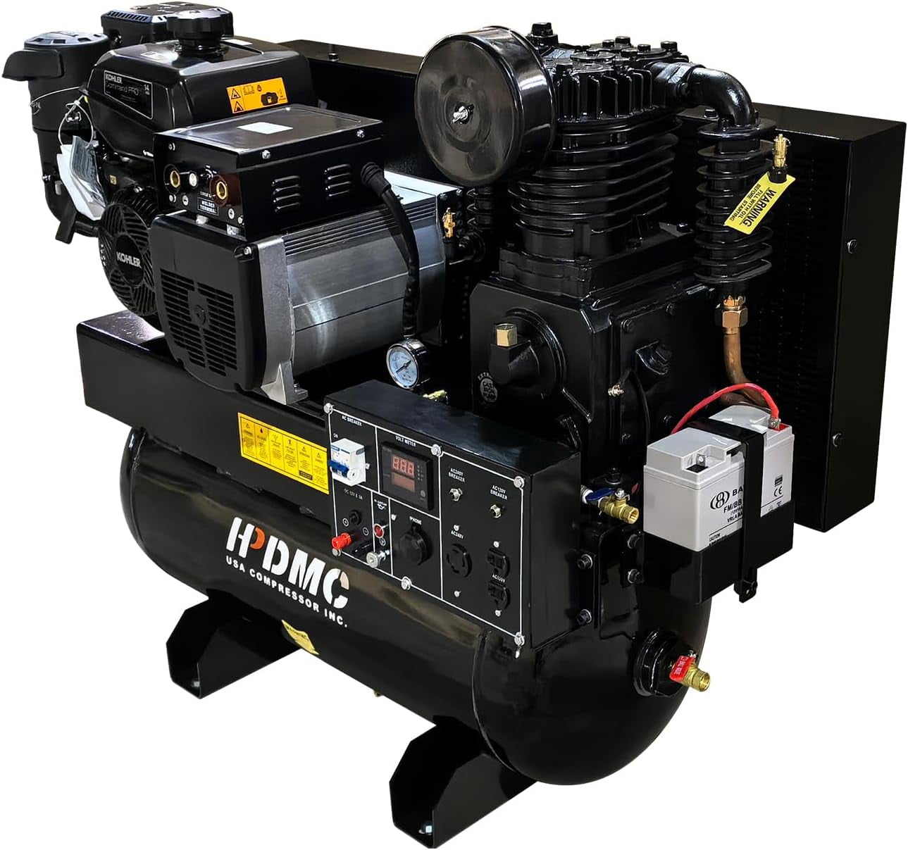HPDMC 13HP Gas Powered Air Compressor (24CFM, 180PSI, 30 Gal Tank, Electric Start) qfbtz