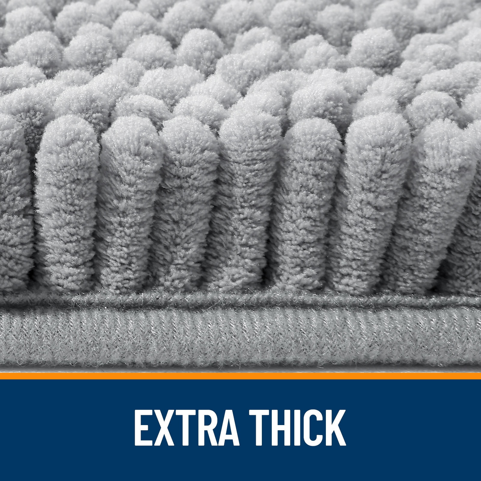 Buganda Bathroom Rug, Non-Slip Chenille Bath Mat, Quick-Dry Plush Floor Carpet (Grey, 30 in x 20 in) jzsre