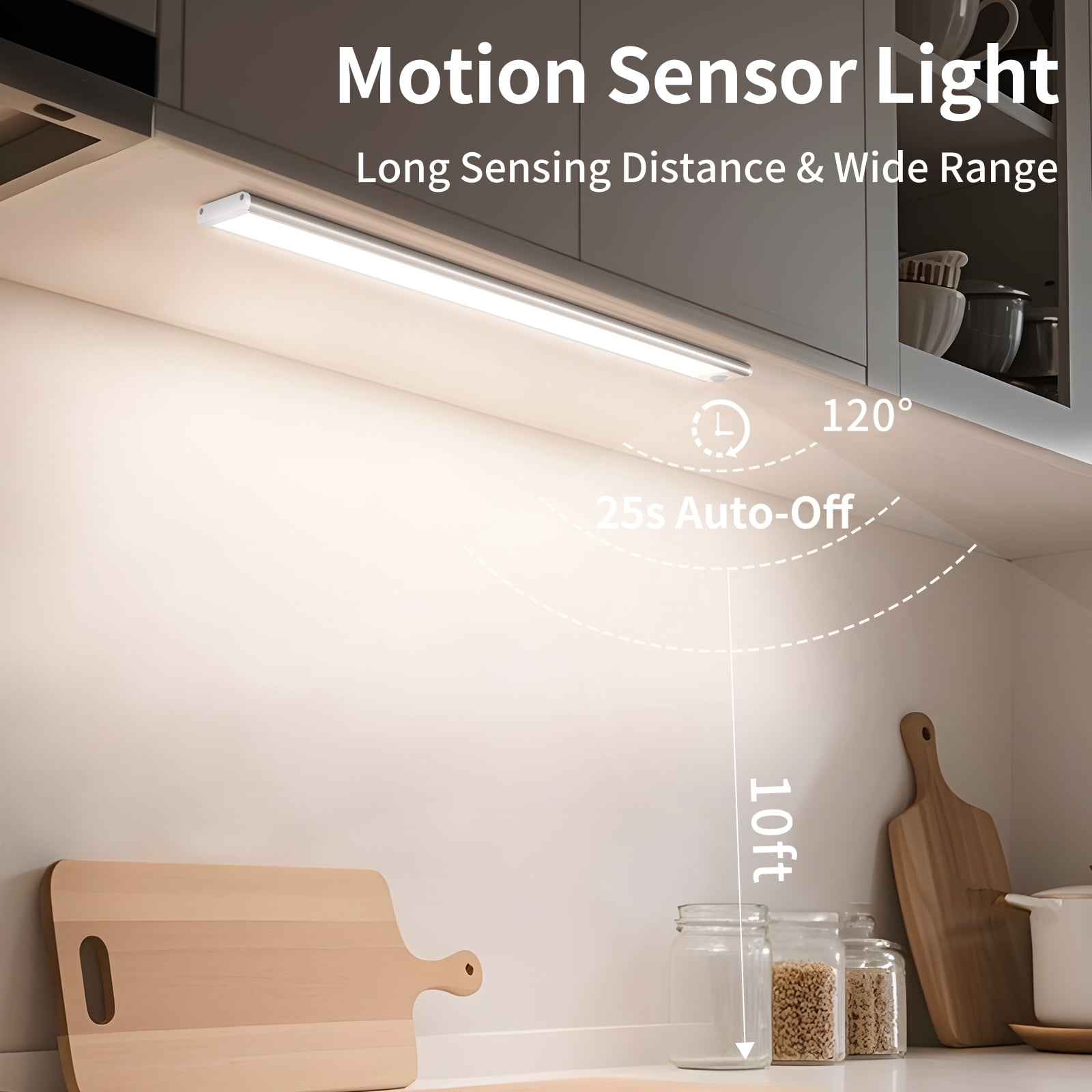 COSJM Under Cabinet Lighting 54 LED Motion Sensor Light Dimmable Magnetic Closet Lights (2 Pack) xdkli