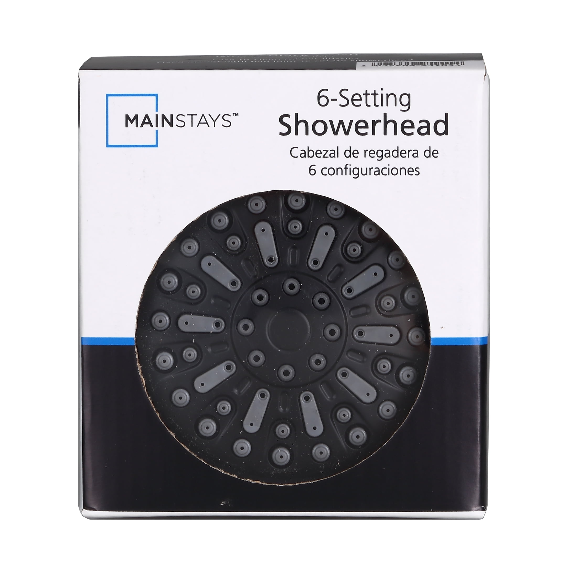 Mainstays 6-Setting Shower Head, High-Pressure Adjustable Spray (Matte Black, 3.5 in Face) 58u1n - Image 10