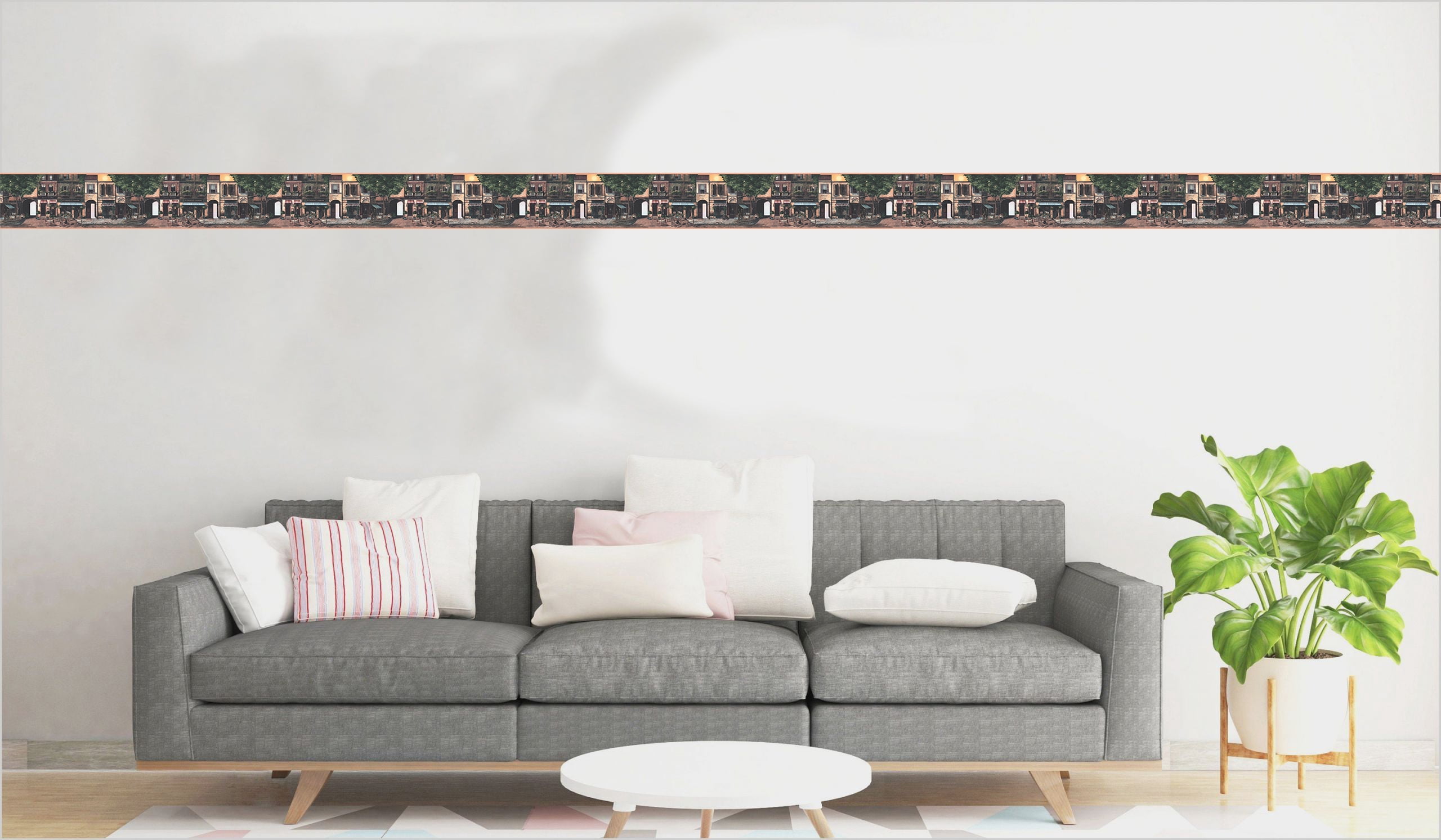 Dundee Deco Peel and Stick Wallpaper Border, Retro Abstract Wall Decor (Green, 15 ft x 7 in) jwlpf