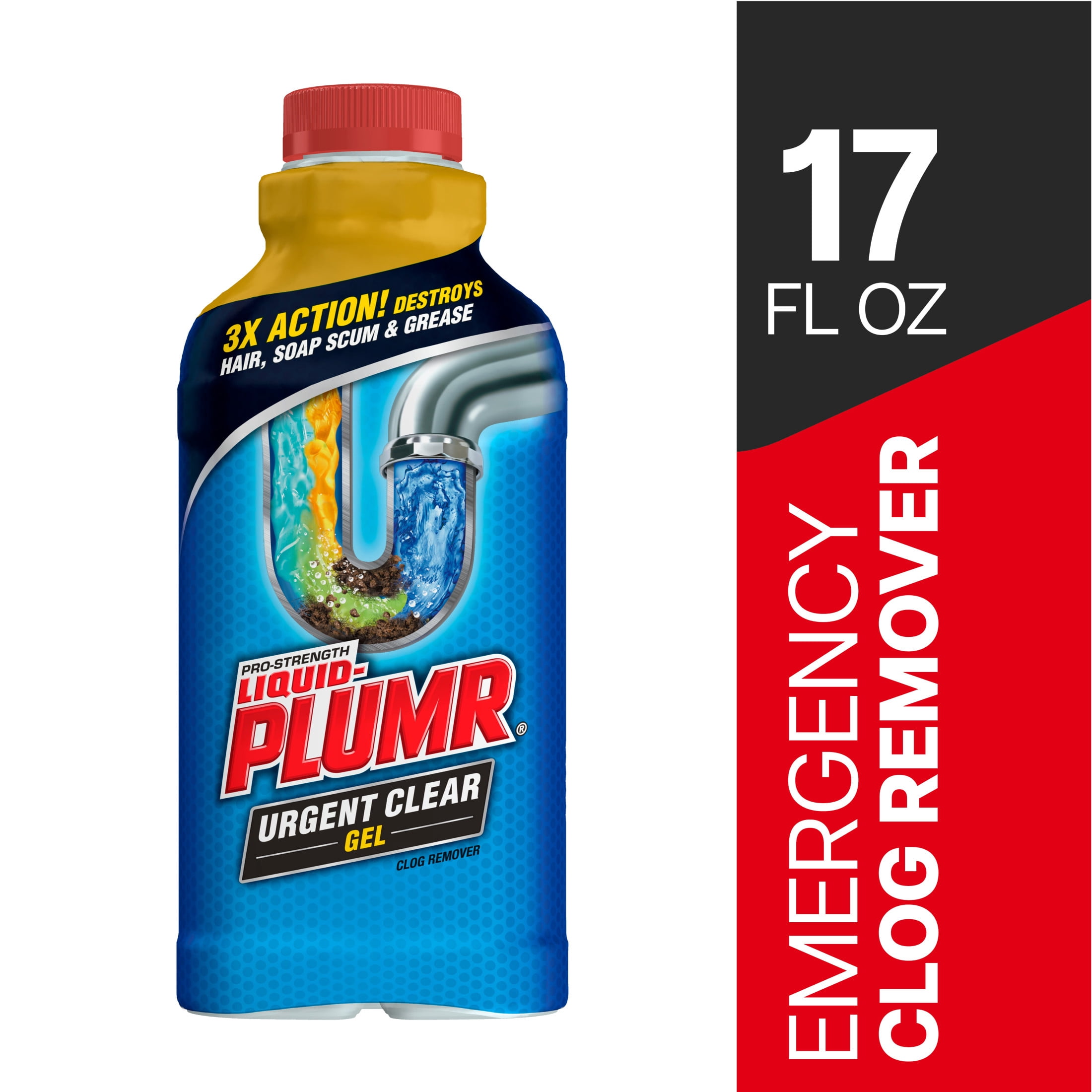 Liquid-Plumr Urgent Clear Drain Clog Remover Gel (Clear, 17 fl oz) ymx8p