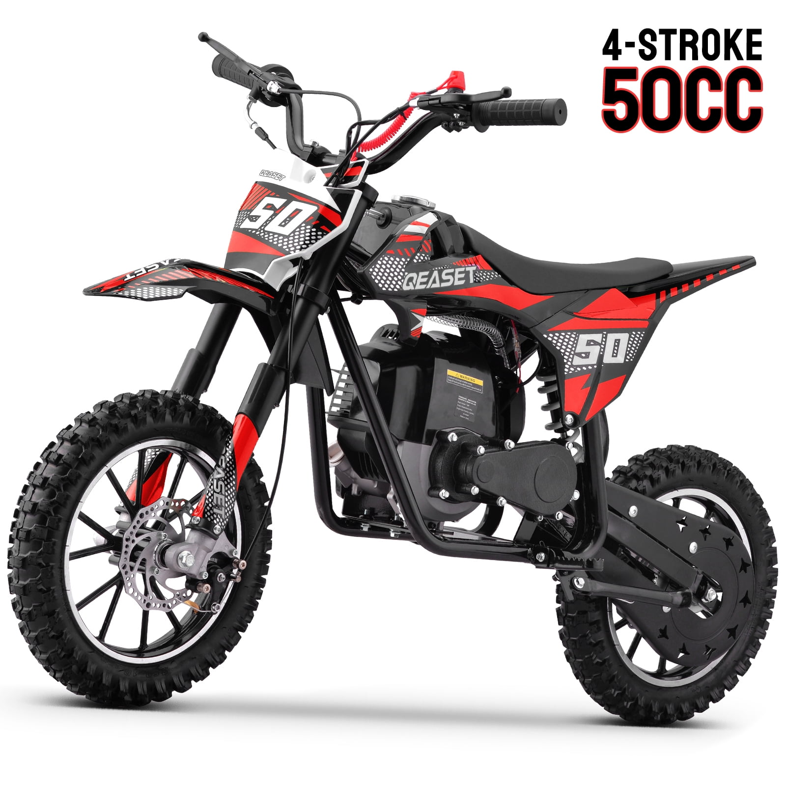 QEASET Gas Dirt Bike 4-Stroke Mini Motorcycle for Teens and Adults (Red, 330 lb Capacity) nta3x