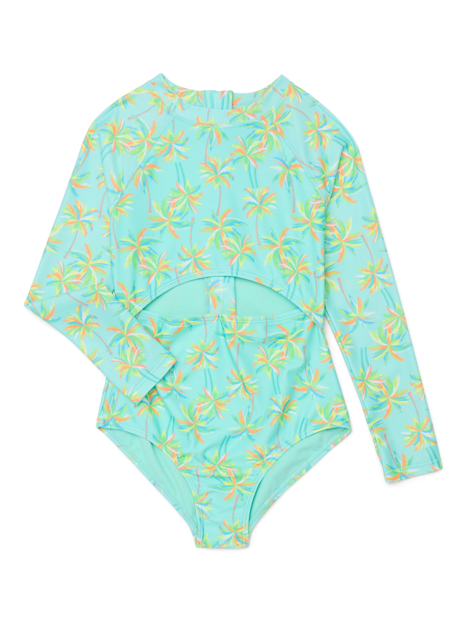 Ocean Gear Girls Long Sleeve One Piece Swimsuit (Green, Size 4-18) iyrgl