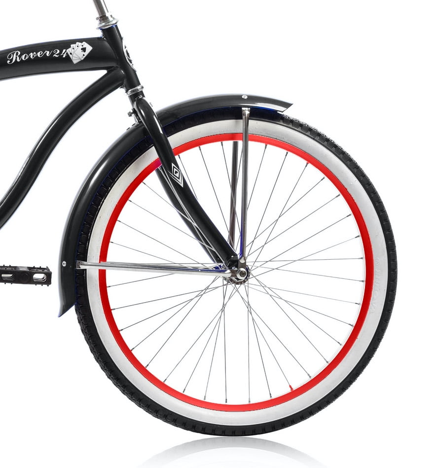 Wonder Wheels Beach Cruiser Single Speed Bicycle (Black & Red, 20 in) sd9ca