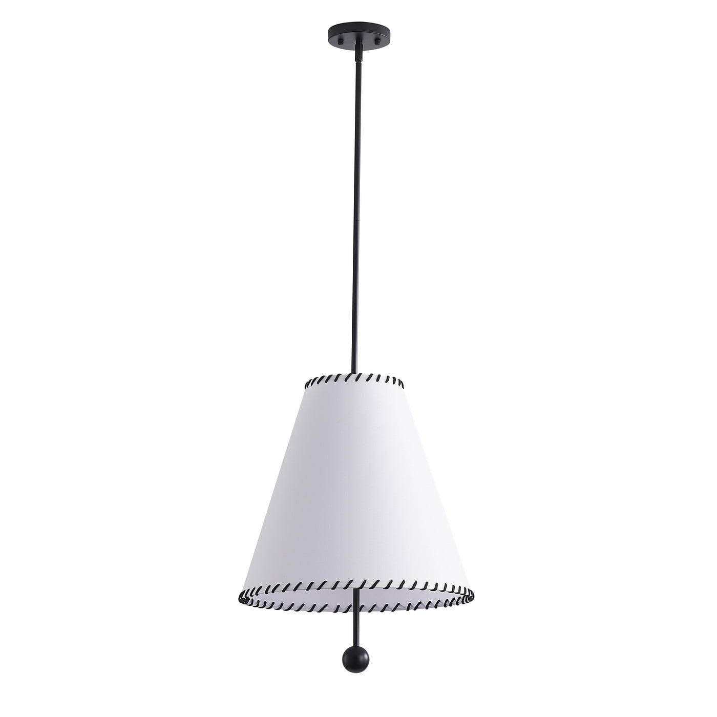 Aiwen Vintage Pendant Light, Industrial Farmhouse Ceiling Lamp with Linen Cone Shade (White, 16.5 in) i17a3