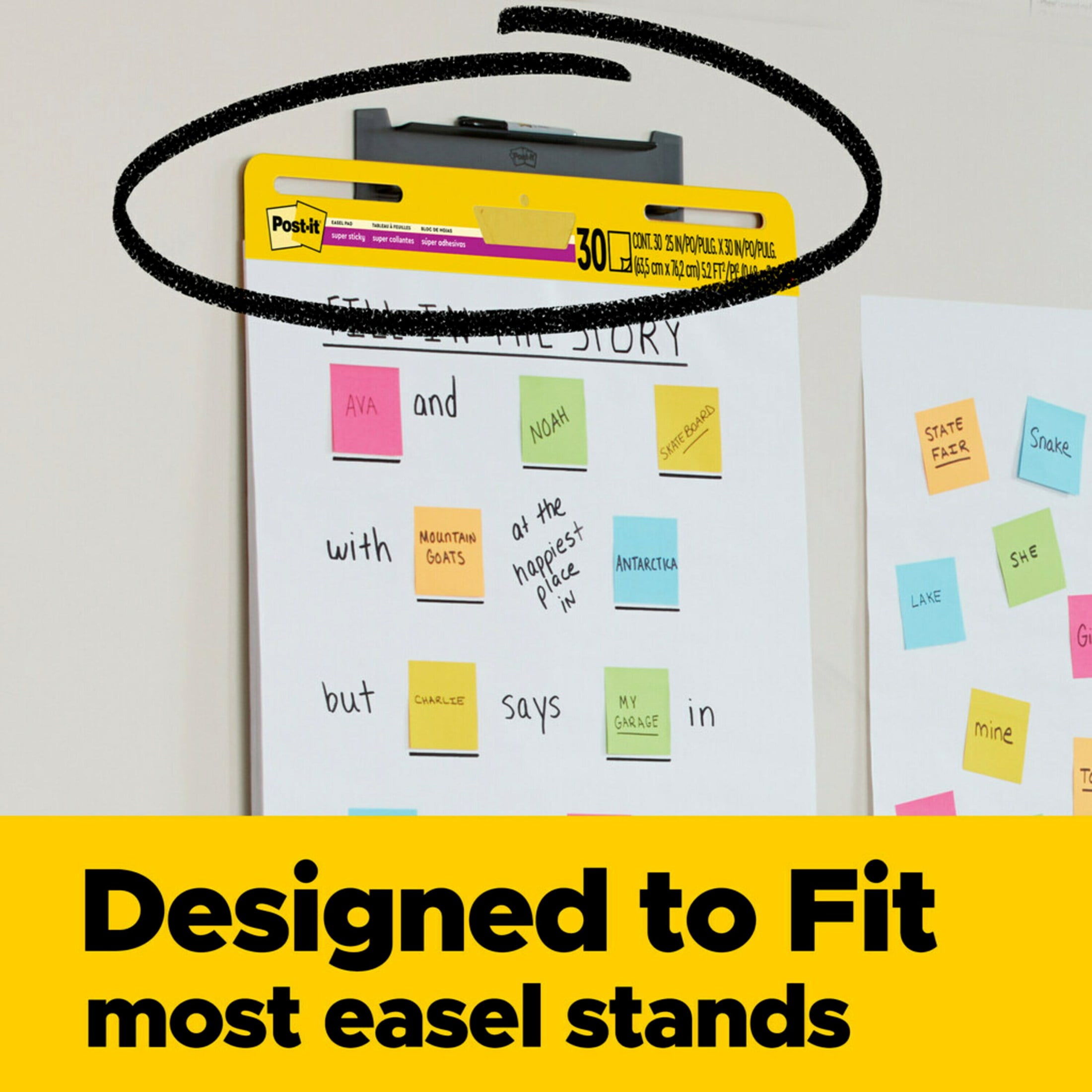 Post-it Super Sticky Mini Easel Pad Flip Chart, Premium Self-Stick Paper (White, 15 in. x 18 in., 2 Pads) oui67