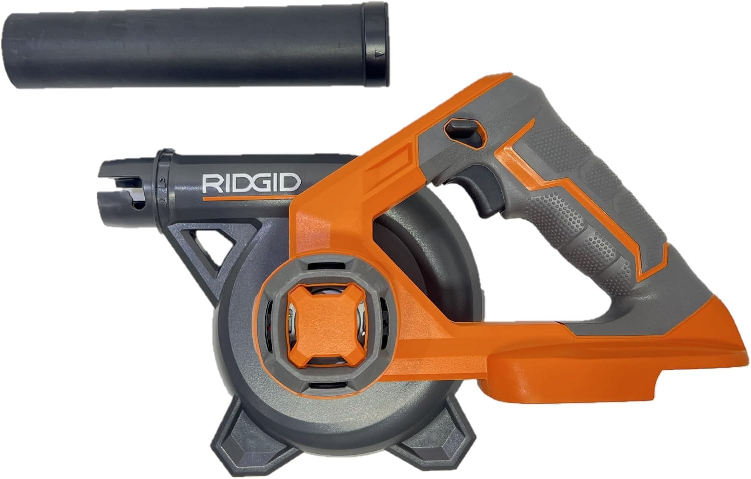 RIDGID 18V Compact Jobsite Blower, High-Velocity Handheld Air Blower for Workshop Cleaning (110 CFM) 49nfp