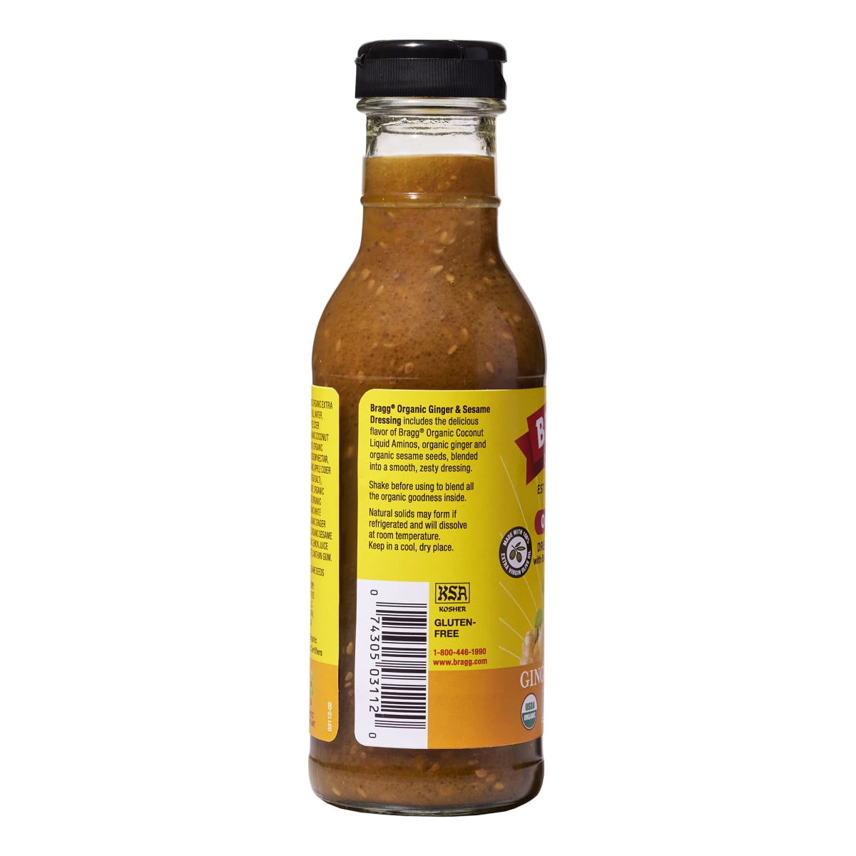 Bragg Organic Ginger Sesame Salad Dressing and Marinade with Apple Cider Vinegar (6 Pack, 12 fl oz) hycdz