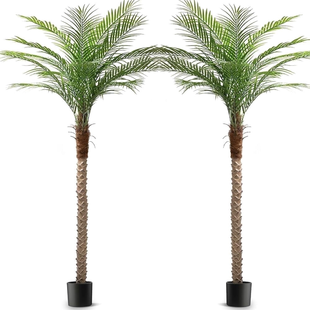 Olivivi Artificial Palm Tree, Lifelike Silk Plant for Home and Office Decor (Green, 7 ft, 2 Pack) 3z2l5