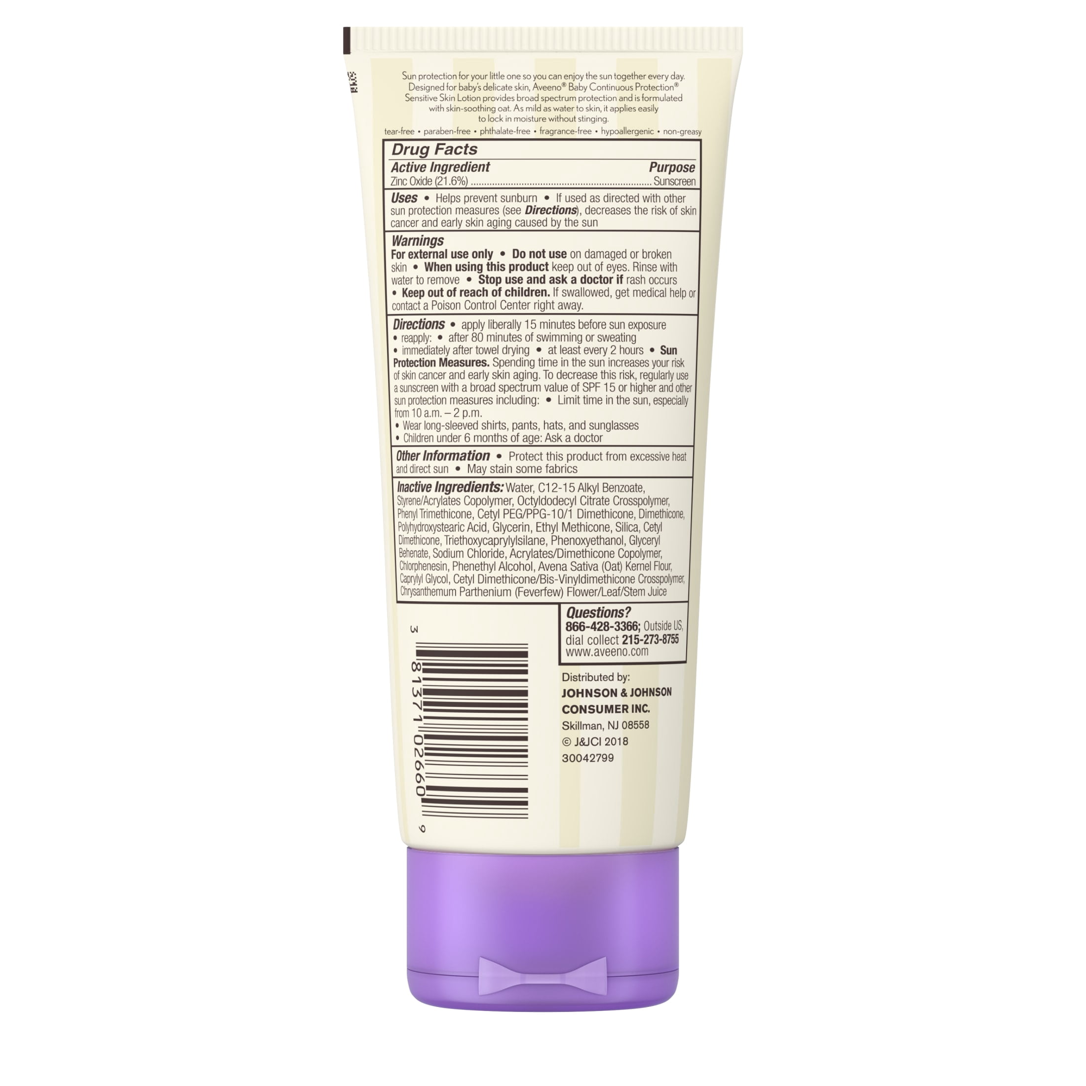 Aveeno Baby Continuous Protection Mineral Sunscreen SPF 50 (7 fl oz) 3l513