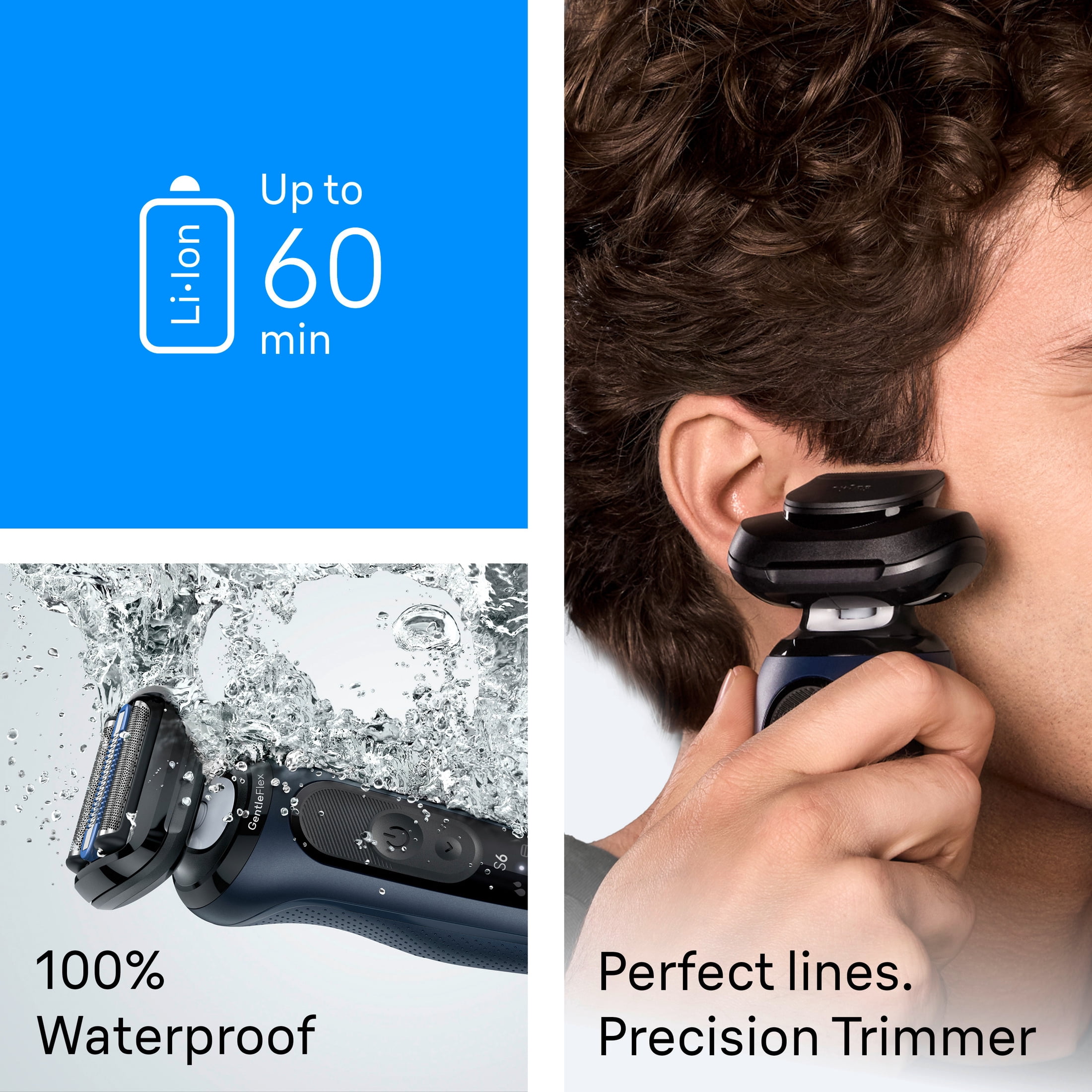 Braun Series 6 Electric Razor for Men, Precision Trimmer, Wet & Dry Shaver (Brown, 1 Count) 9h4vb