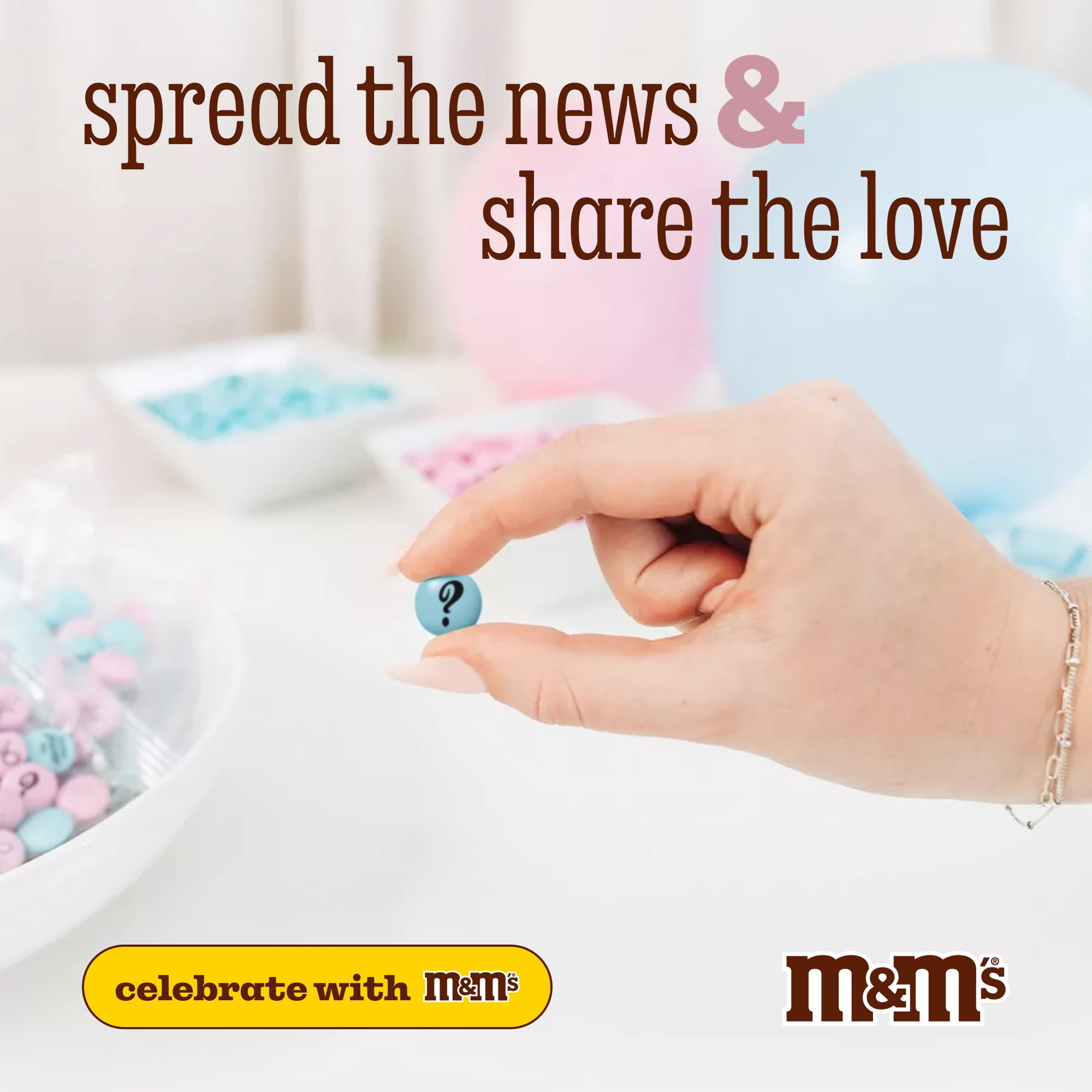 M&M'S Milk Chocolate Candy for Gender Reveal Parties (Light Blue, Light Pink, White, 2 lb) y8kk2