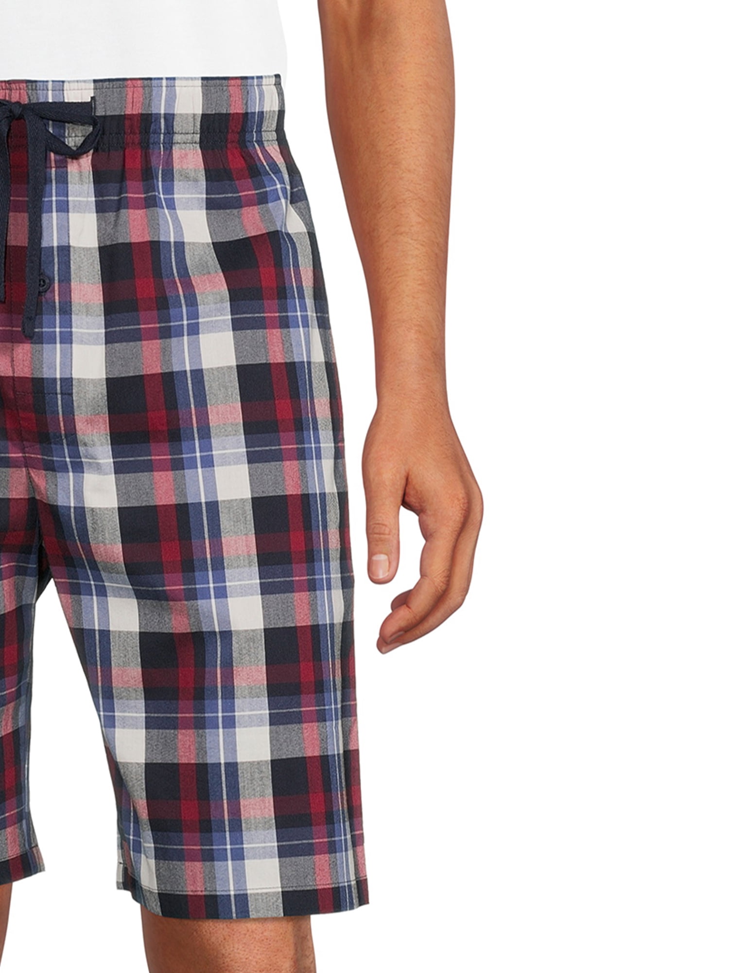 Hanes Men's Woven Stretch Sleep Jam Shorts (Red, 2-Pack) e4506