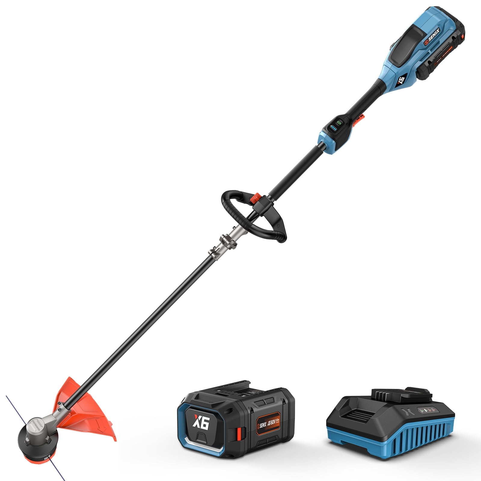 Senix 60V Brushless String Trimmer with 3Ah Battery and 3A Charger (16 in, 7.5 lb) hmwkx
