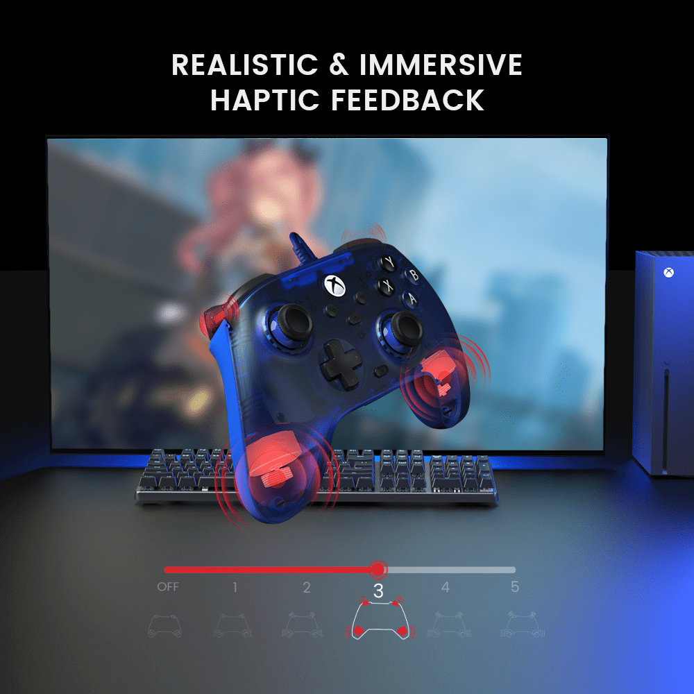 GameSir T7 Wired Controller with Hall Effect Anti-Drift Sticks and Precision Triggers for Xbox Series X|S, Xbox One & PC (Blue, 1 Count) h1m6c