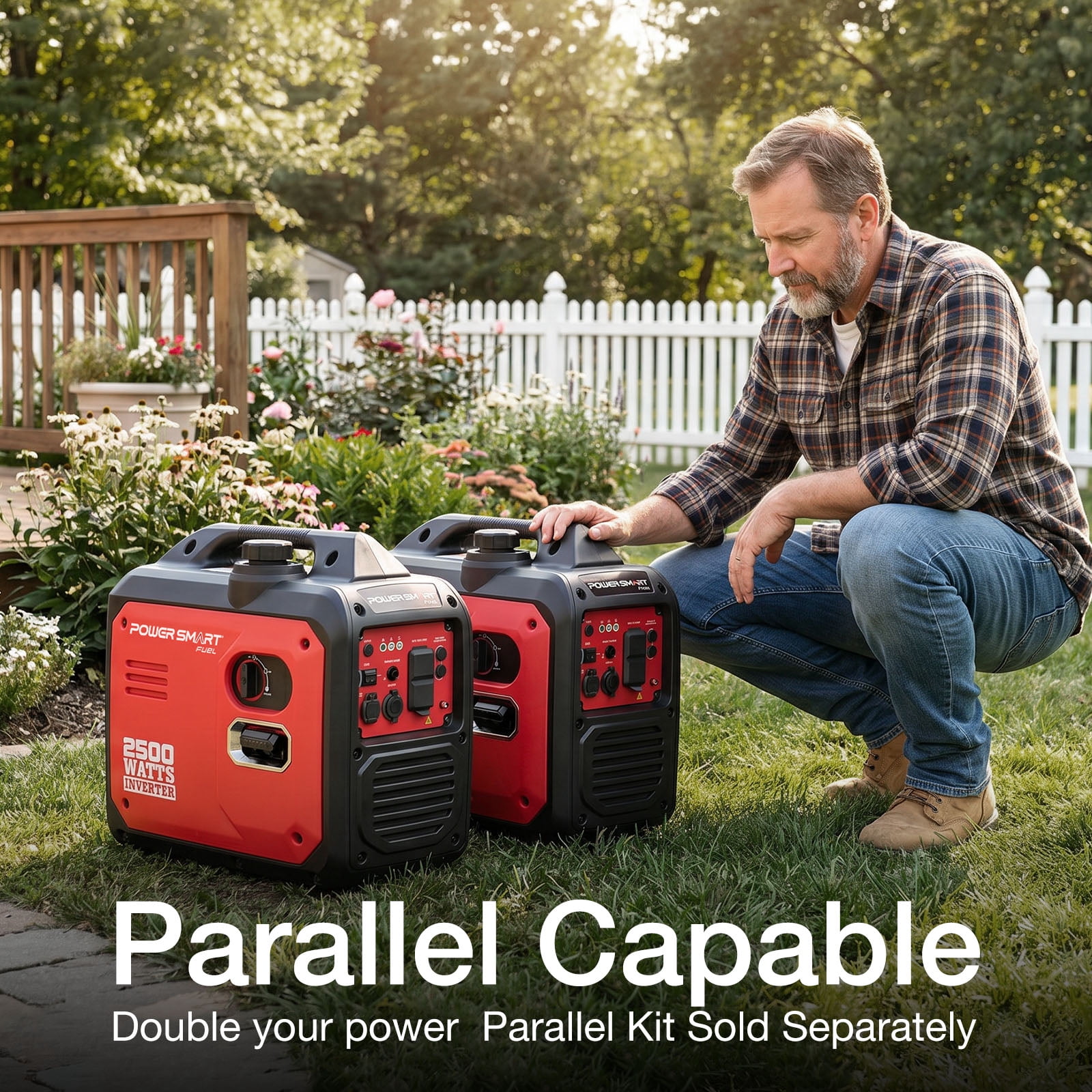 PowerSmart 2500W Portable Inverter Gas Generator (Quiet, 1.06 Gallon Tank, 42.3 lb) ohq8y