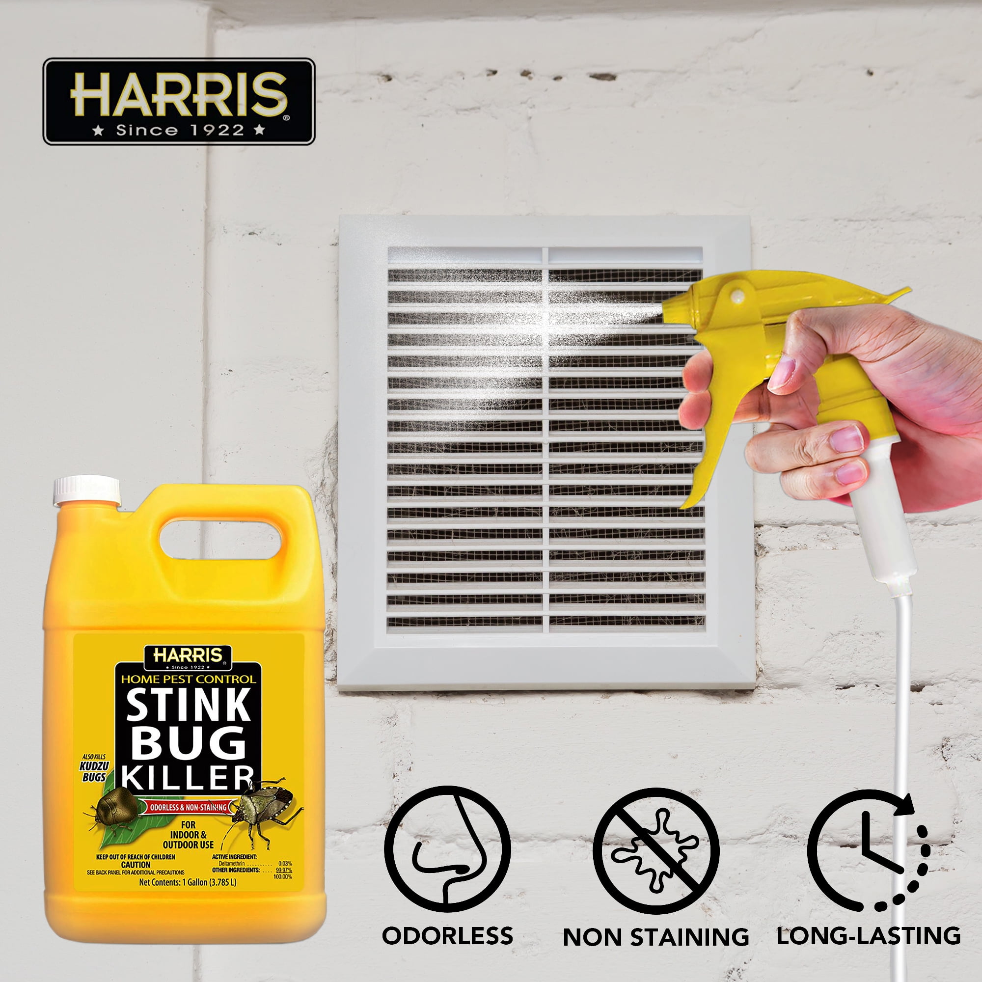 Harris Stink Bug Killer Spray, Odorless and Non-Staining Residual Insect Control (128 fl oz) 0har7