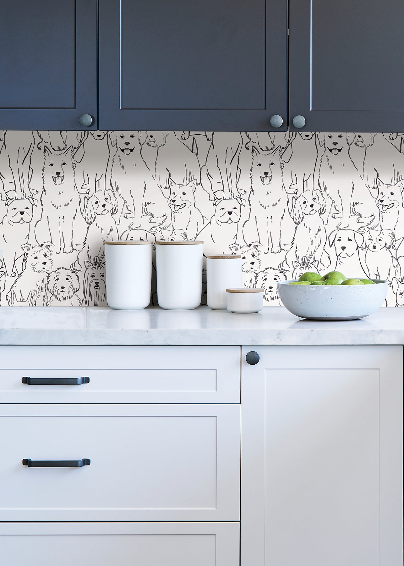 NuWallpaper Paws Peel and Stick Wallpaper, Removable Vinyl Wall Decor (Black and White, 20.5-in x 216-in) f2mhv