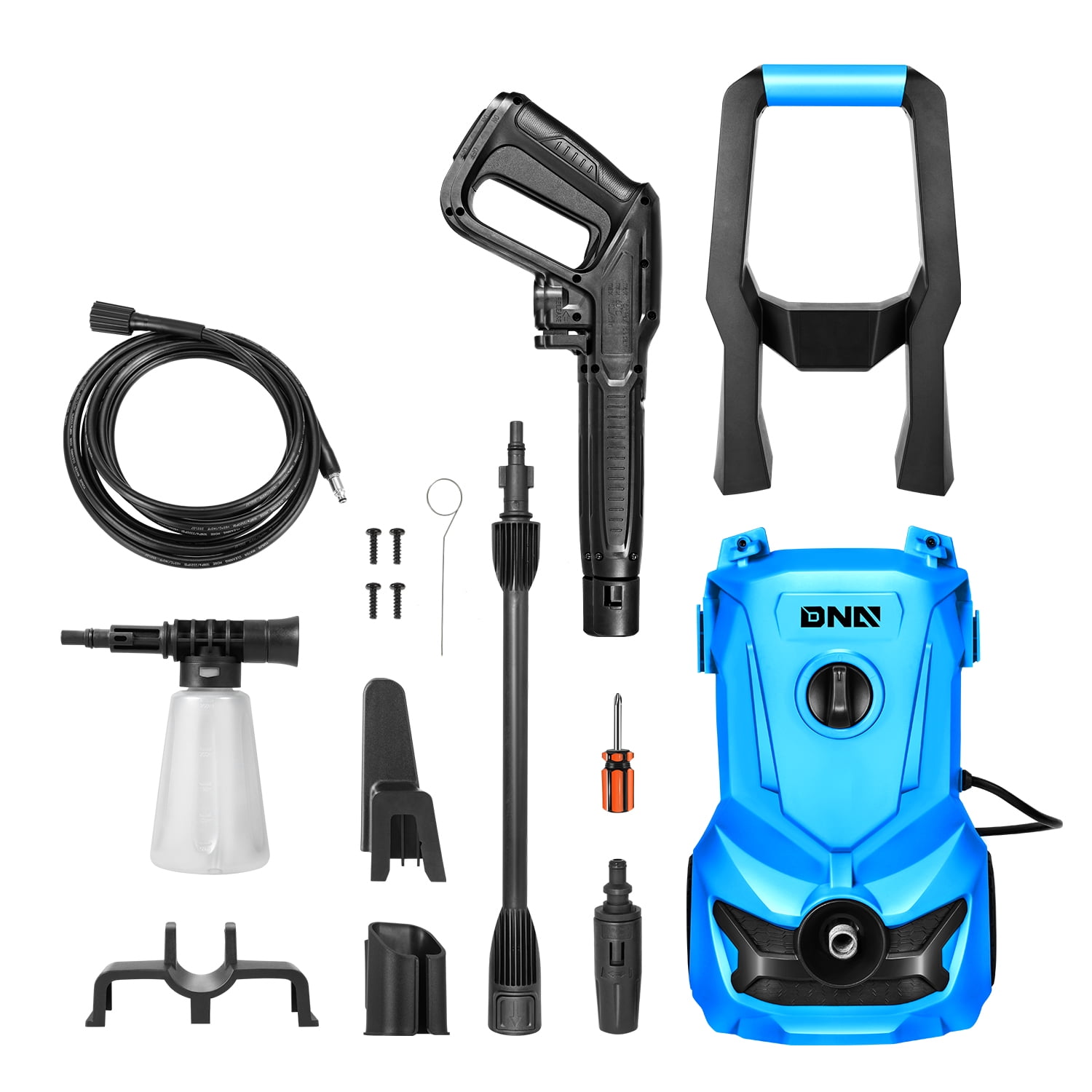 DNA Motoring Portable Electric Pressure Washer High-Pressure Power Cleaner (Blue, 1813 PSI) dae1h