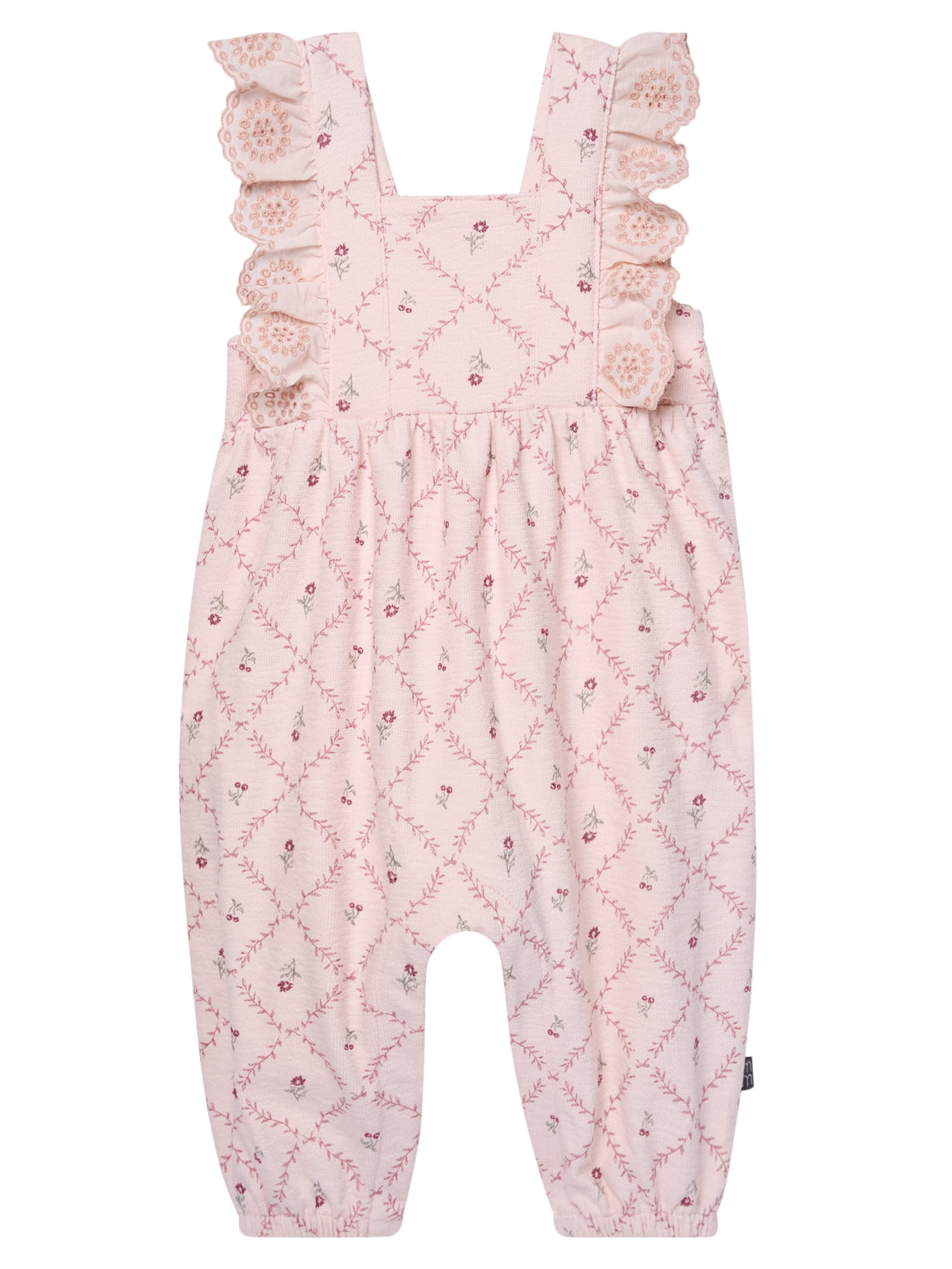 Modern Moments by Gerber Baby Girl Long Leg Romper with Ruffle Detail (White, 0-24 Months) 2nytr