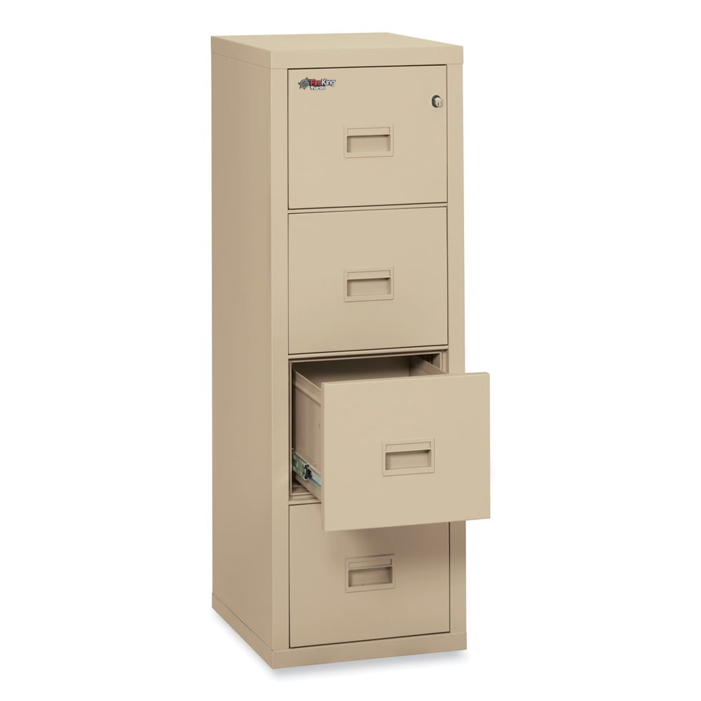 FireKing 4-Drawer Vertical File Cabinet (Fire-Resistant, Water-Resistant, 22 in Deep, White) 2xyz4