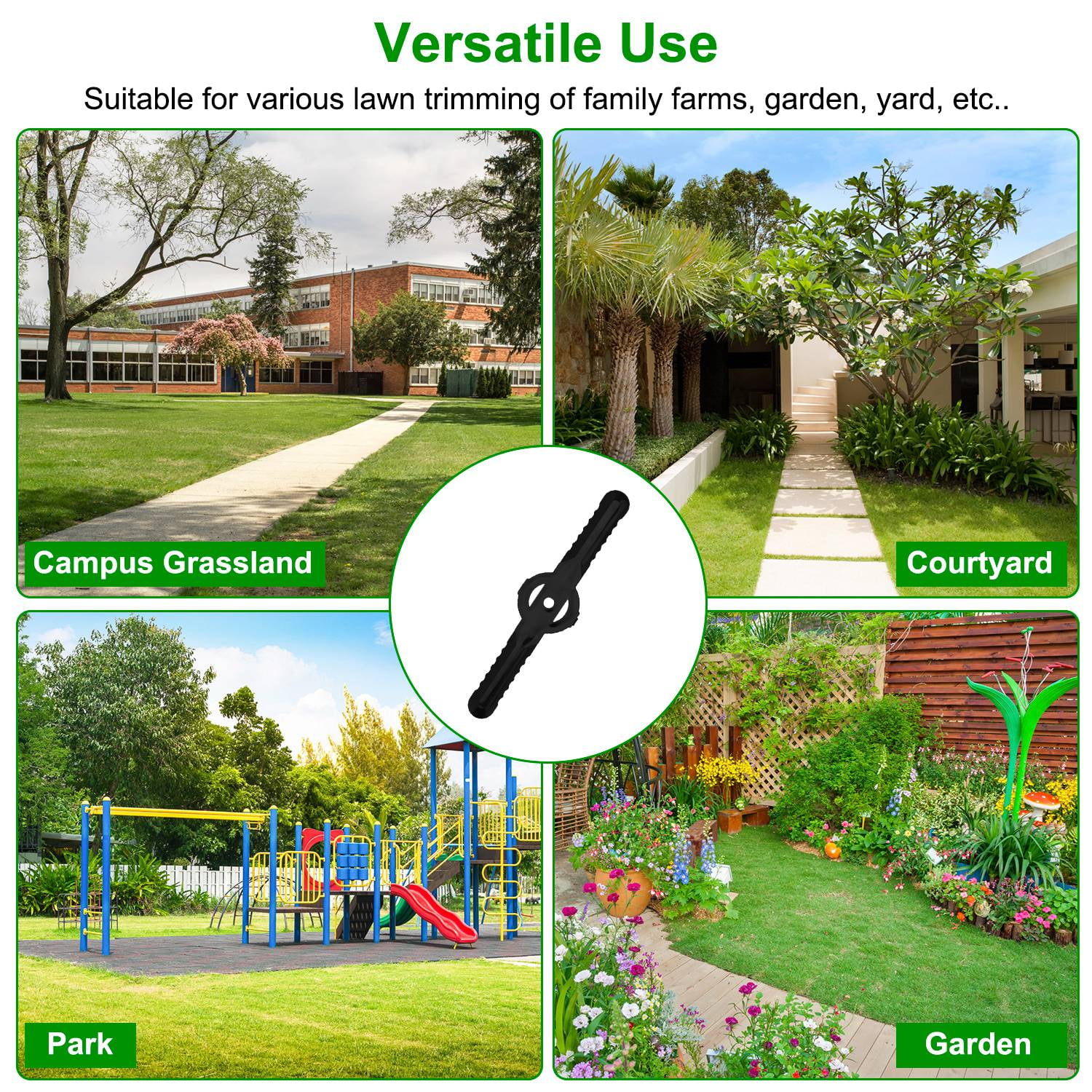 TeqHome Replacement Plastic Blades for Cordless Weed Trimmers (Black, 32-Pack, 5.3 in) p9ixf