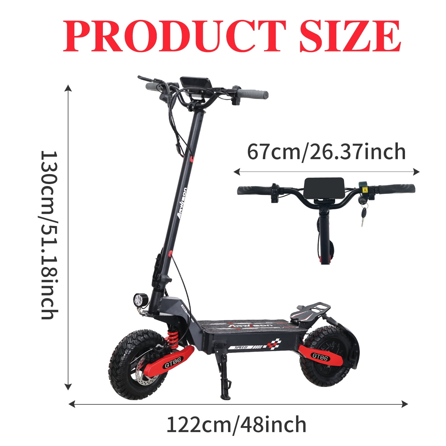 EOEOTWO Electric Scooter for Adults, 1200W Motor, 30 MPH, 40-Mile Range, Foldable All-Terrain Commuter (Red, 330 lb Capacity) v6ns4