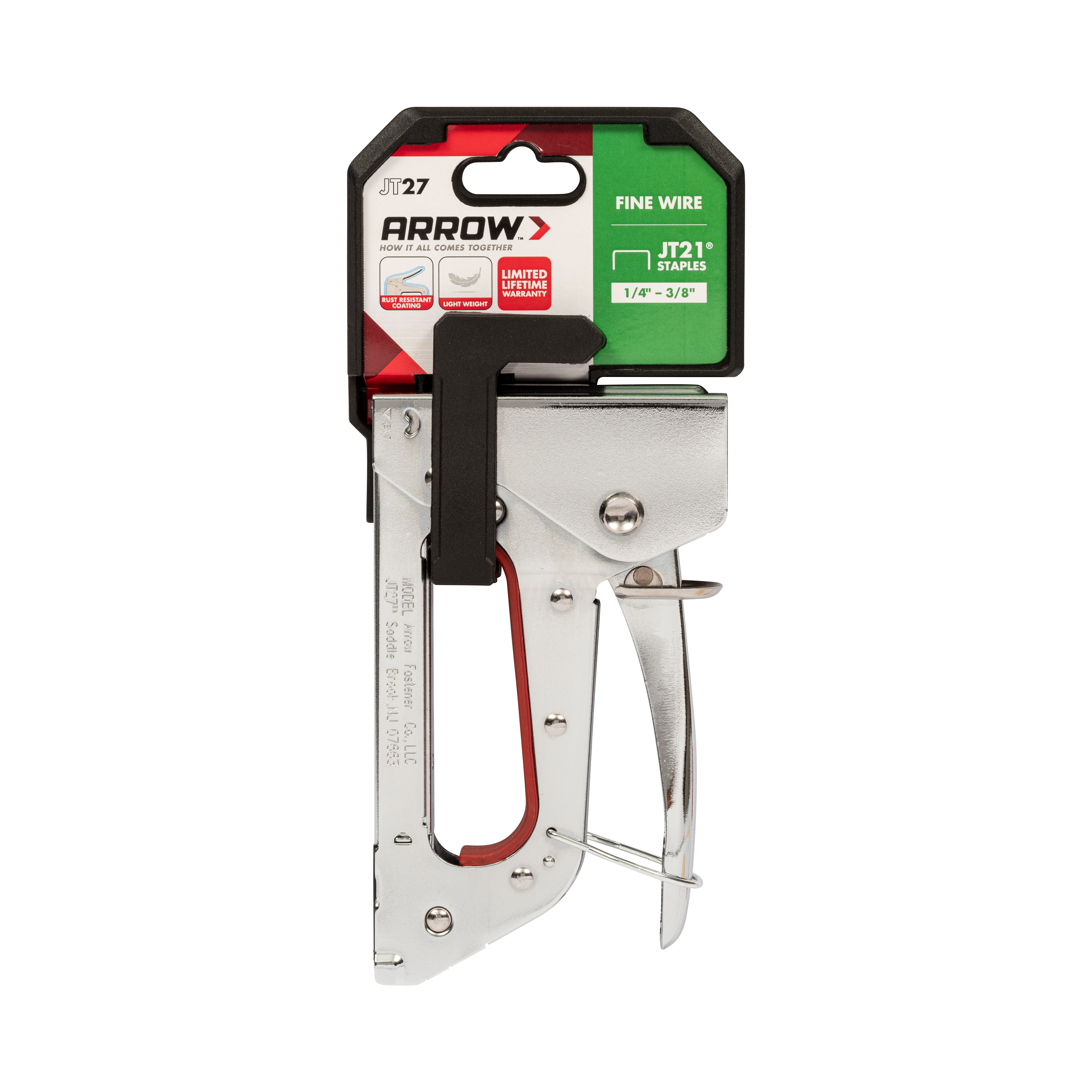 Arrow JT27 Light-Duty Chrome Finish Manual Staple Gun (Silver, 1 Pack) nz7cc