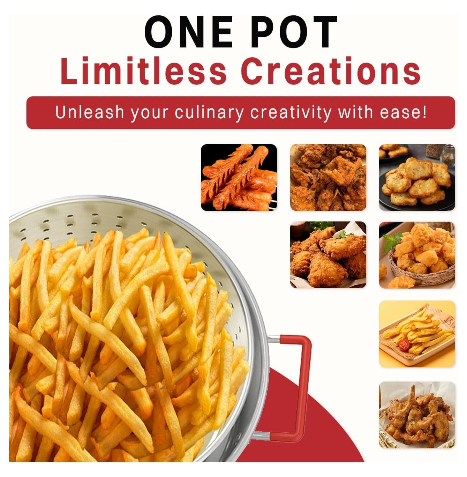 AMFWALAMF 10QT Aluminum Fish Fryer Pot with Basket and Lid (10QT) e5r5q