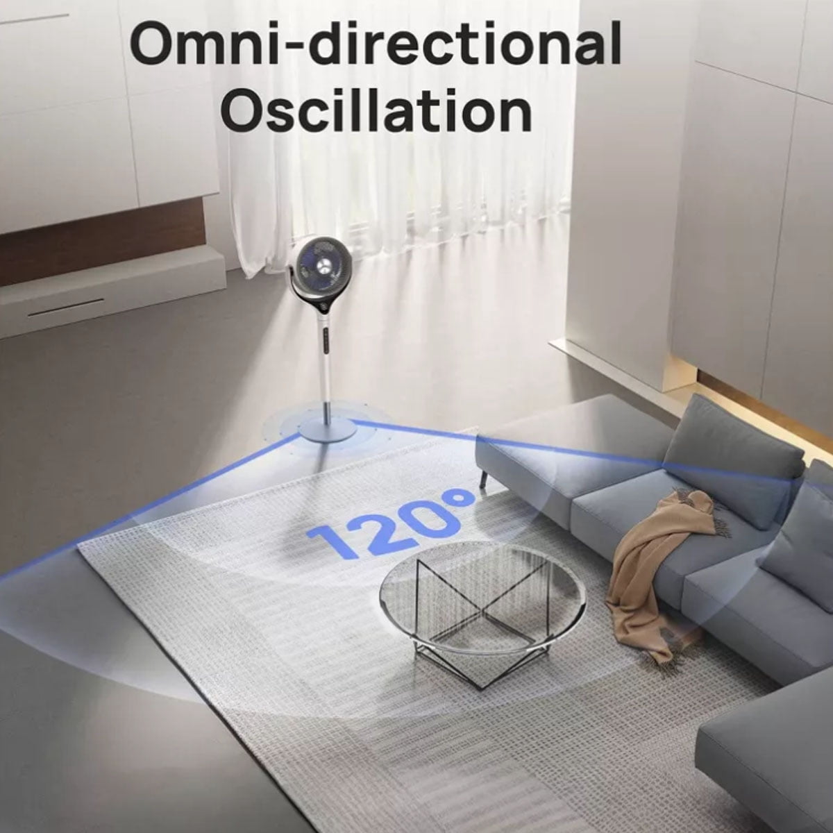 DREO Smart 9-Inch 3D Oscillating Pedestal Fan with Wi-Fi and Remote (White, 37-42 in Height) u38y8