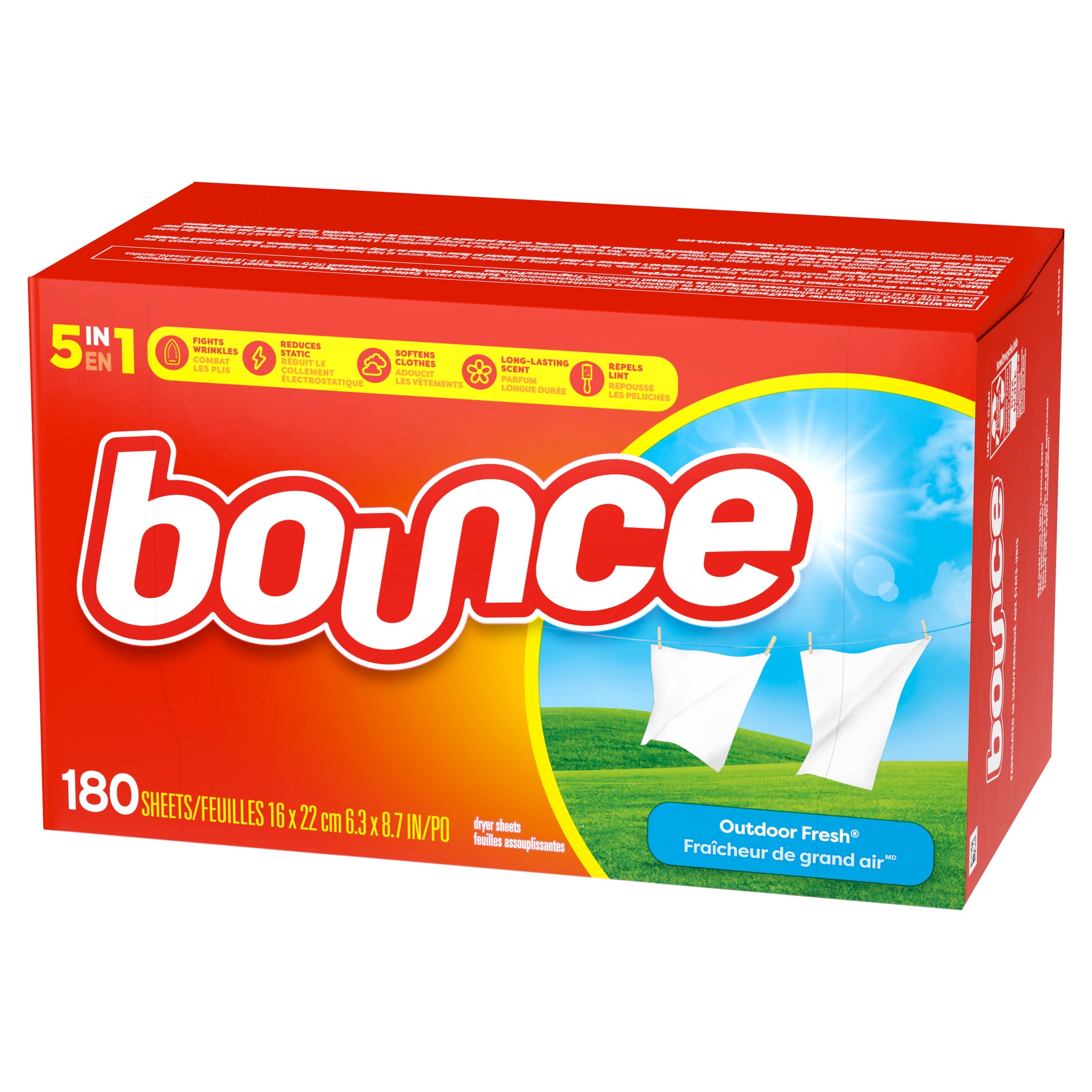Bounce Fabric Softener Dryer Sheets, Outdoor Fresh Scent (180 Count) pitd3