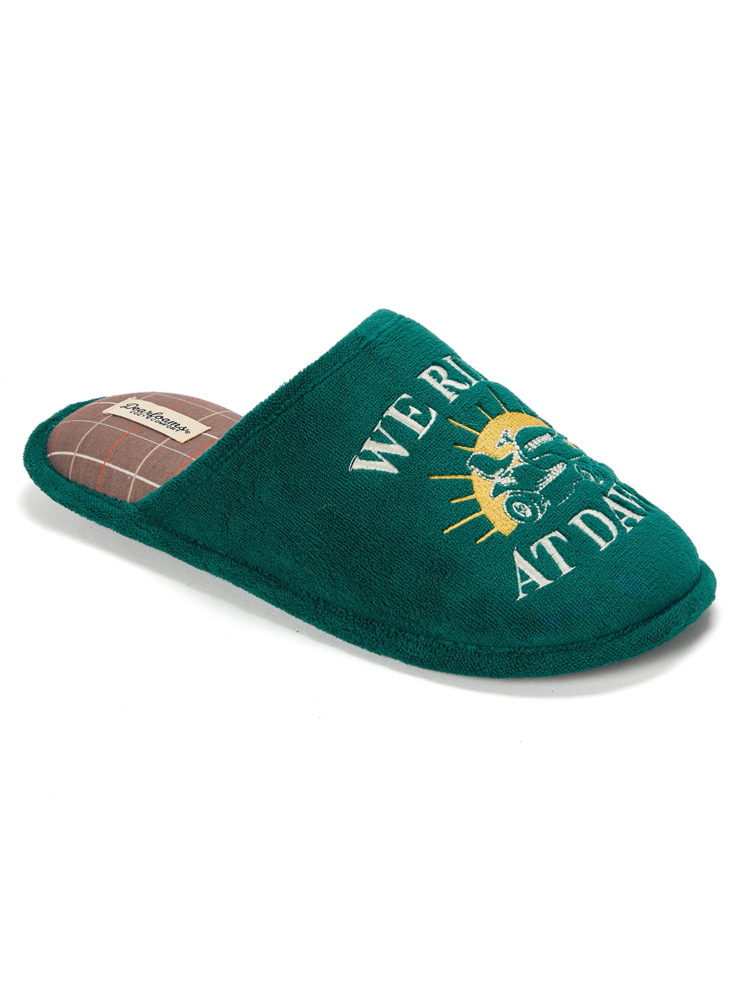 Dearfoams Cozy Comfort Scuff Slippers (Green, Men's Size 10) 9uj5z