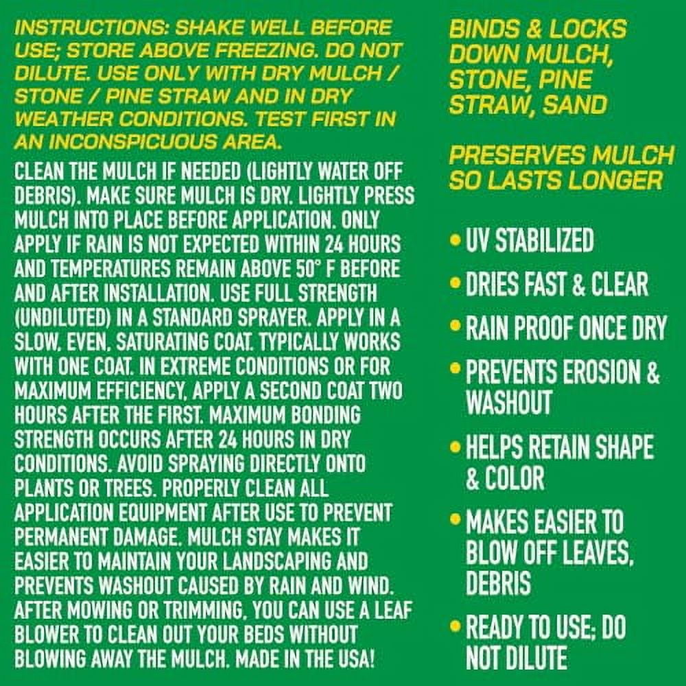 MULCH STAY Landscape Adhesive and Stone Preservative (Clear, 256 fl oz, 2 Pack) m02gz