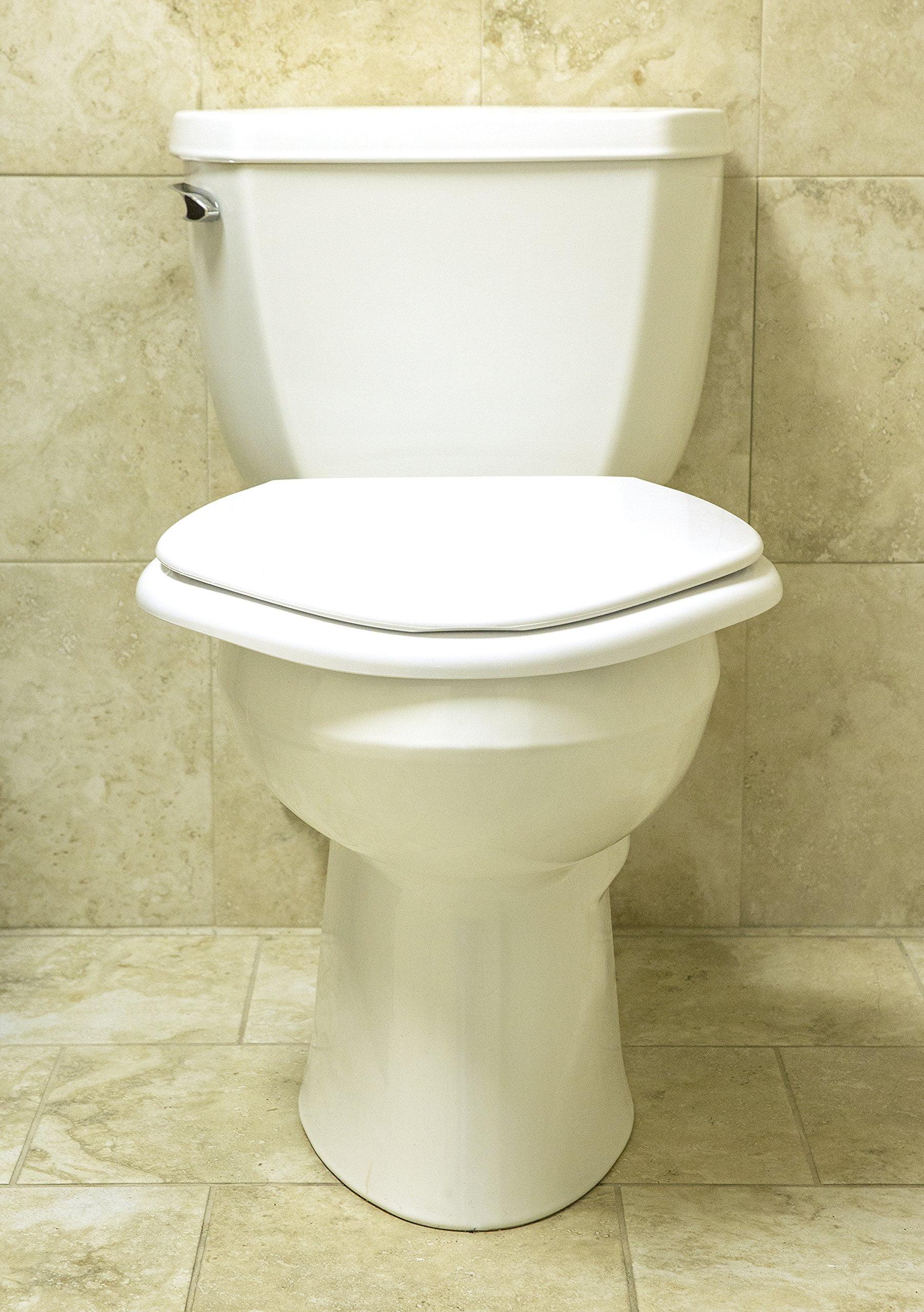 Big John Products Oversized Toilet Seat with Cover (White, 19 in x 19 in) 26isv