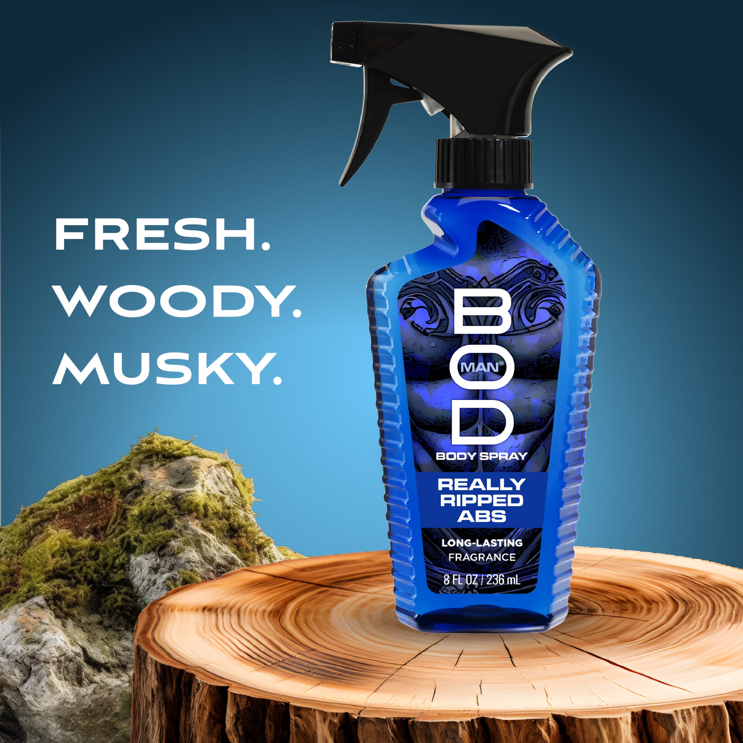 BOD Man Really Ripped Abs Fragrance Body Spray, Long-Lasting Masculine Scent (8 fl oz) kf0xw