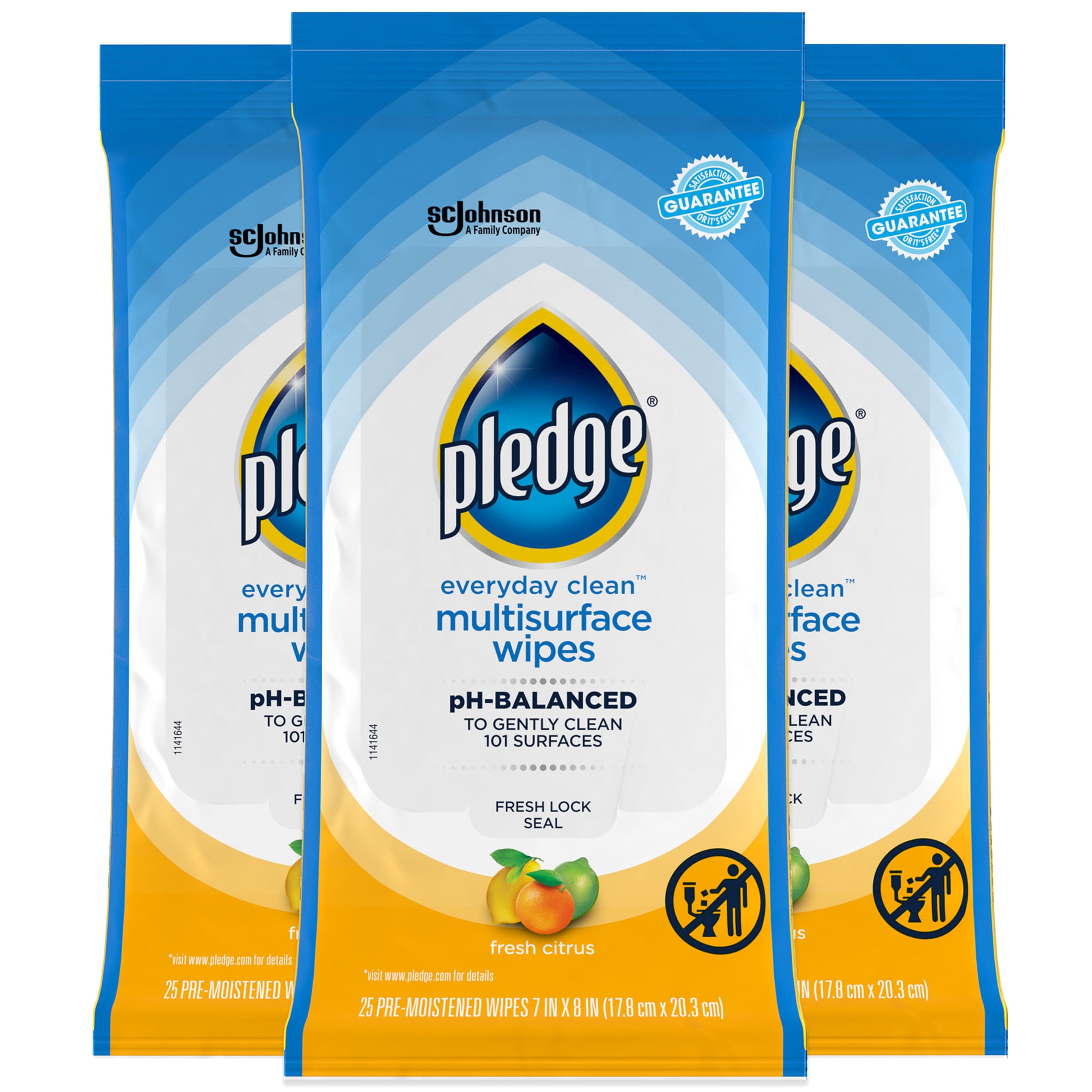 Pledge Everyday Clean Multisurface Wipes, Fresh Citrus Scent, Daily Dusting and Cleaning (75 Wipes Total) hix27