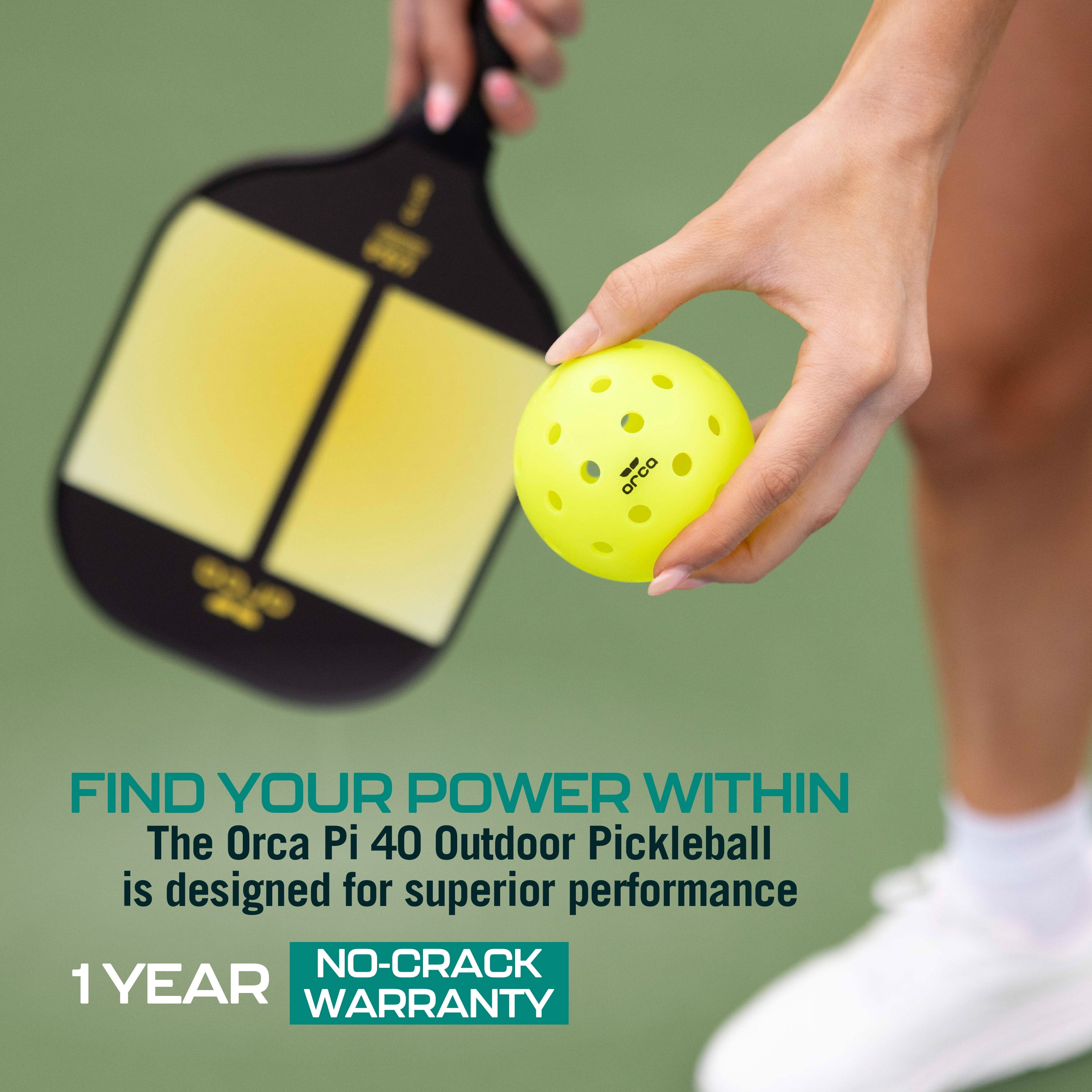 Orca Pi 40 Outdoor Pickleballs (Yellow, 6 Pack) pzy17