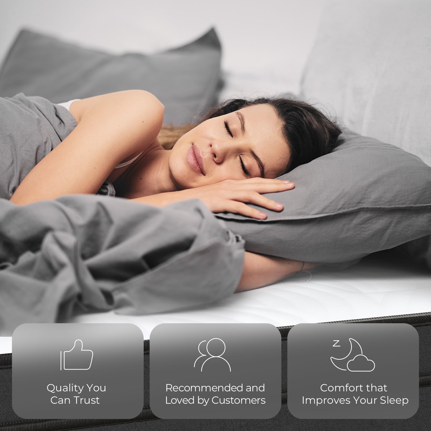 SweetNight Twilighty Hybrid Mattress, Pillow Top Cooling Memory Foam with Individually Wrapped Coils (Queen, 12 in) un0c9