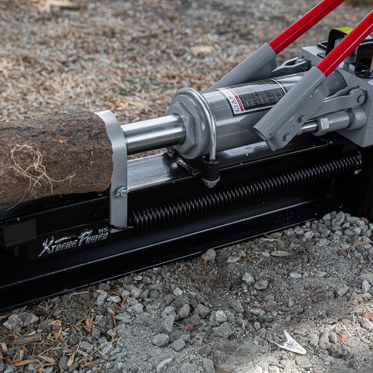 XtremepowerUS Hydraulic Log Splitter, 12 Ton Manual Wood Splitting Tool with Steel Beam and Wheels (1 Pack) p0an7