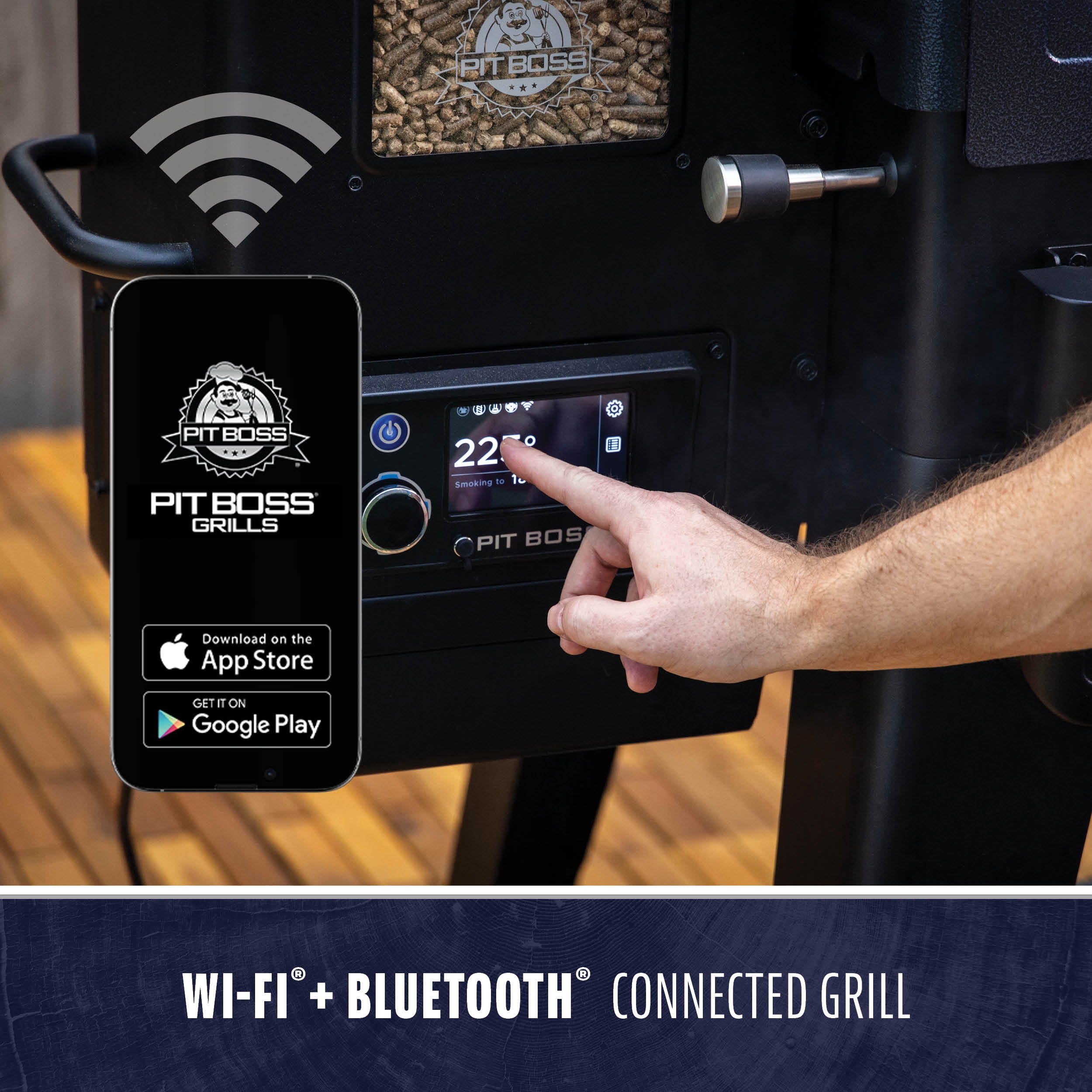 Pit Boss Navigator 1600 Wood Pellet Grill with Wi-Fi and Bluetooth (Black, 1593 sq in) yzpsx