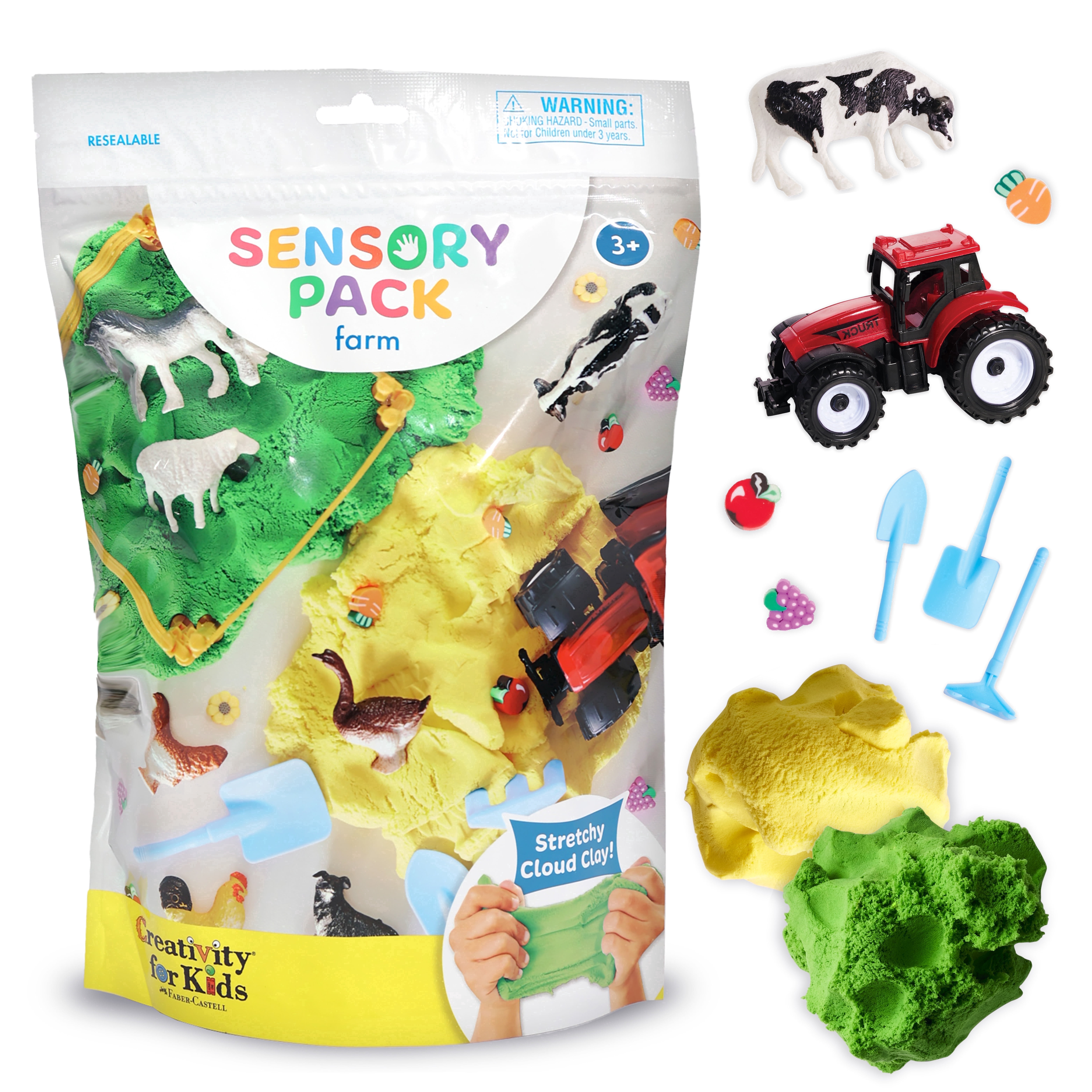 Creativity for Kids Sensory Activity Kit Farm Animal Playset with Cloud Clay and Figurines (1 Set) l3l7a