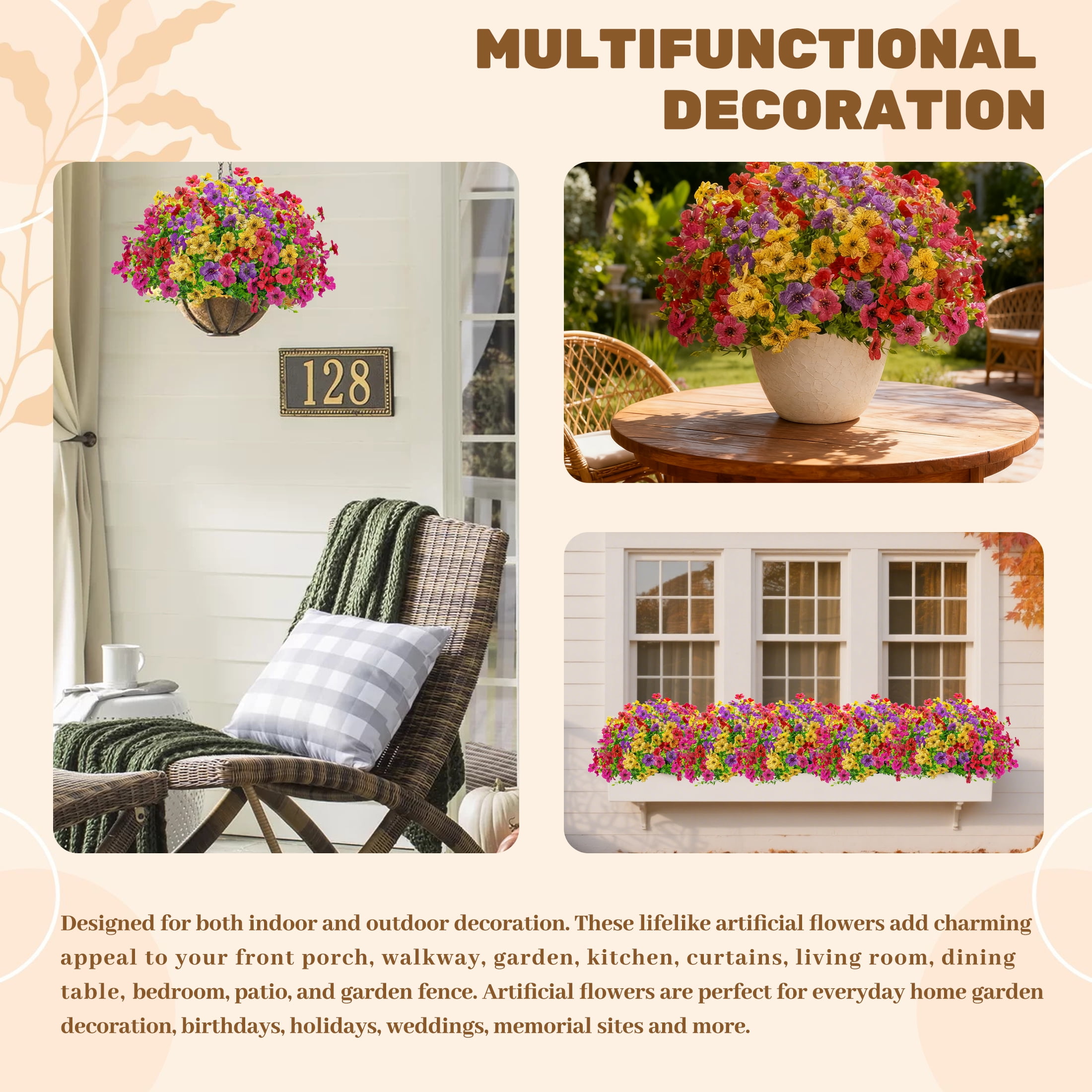 Miracliy Eucalyptus Silk Flower Bouquets Artificial Floral Arrangement for Home Decor (Multicolor, 24-Piece Set) hgbmn