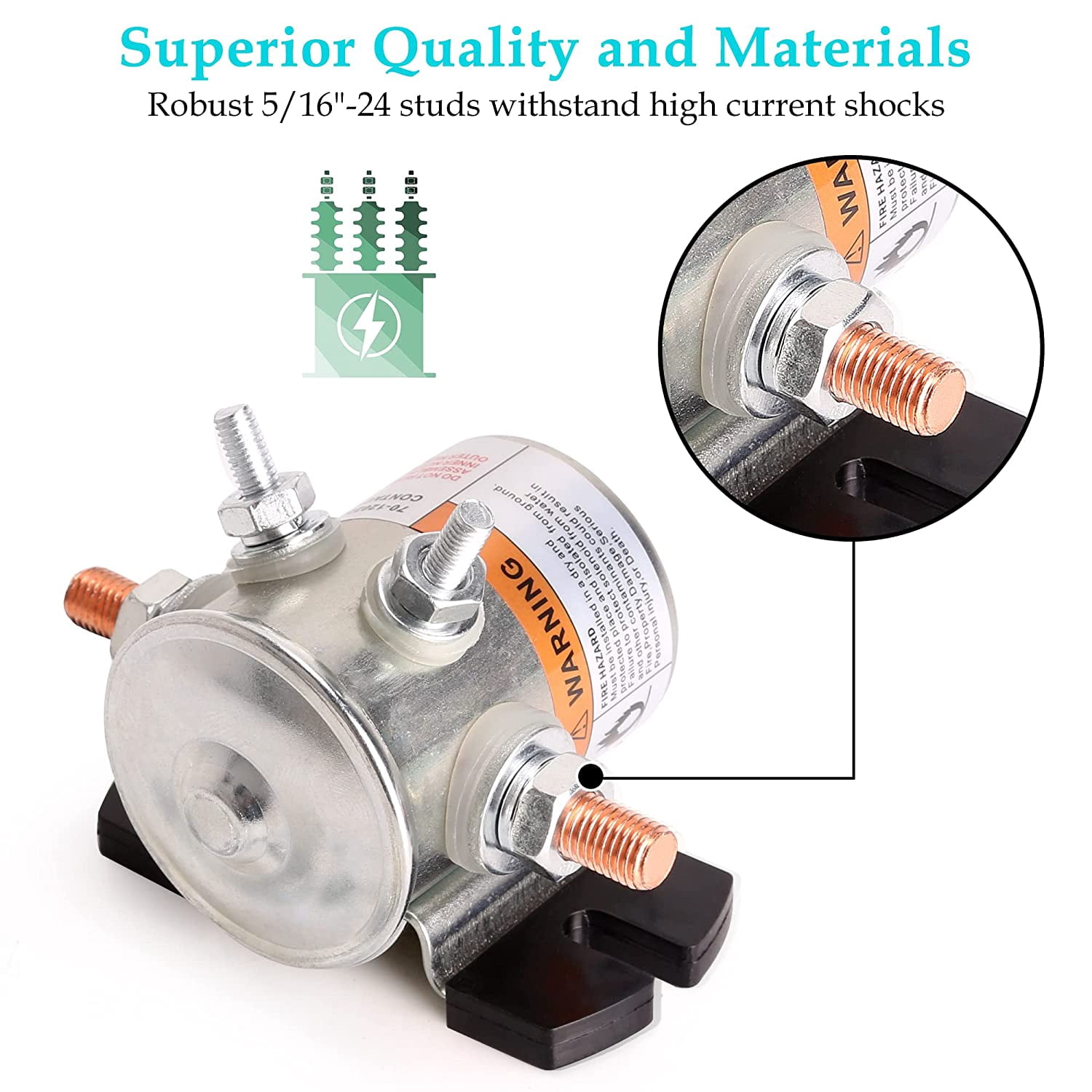 10L0L 36 Volt Starter Solenoid Relay for EZGO Golf Cart (Silver, 1 Pack) 5fja3