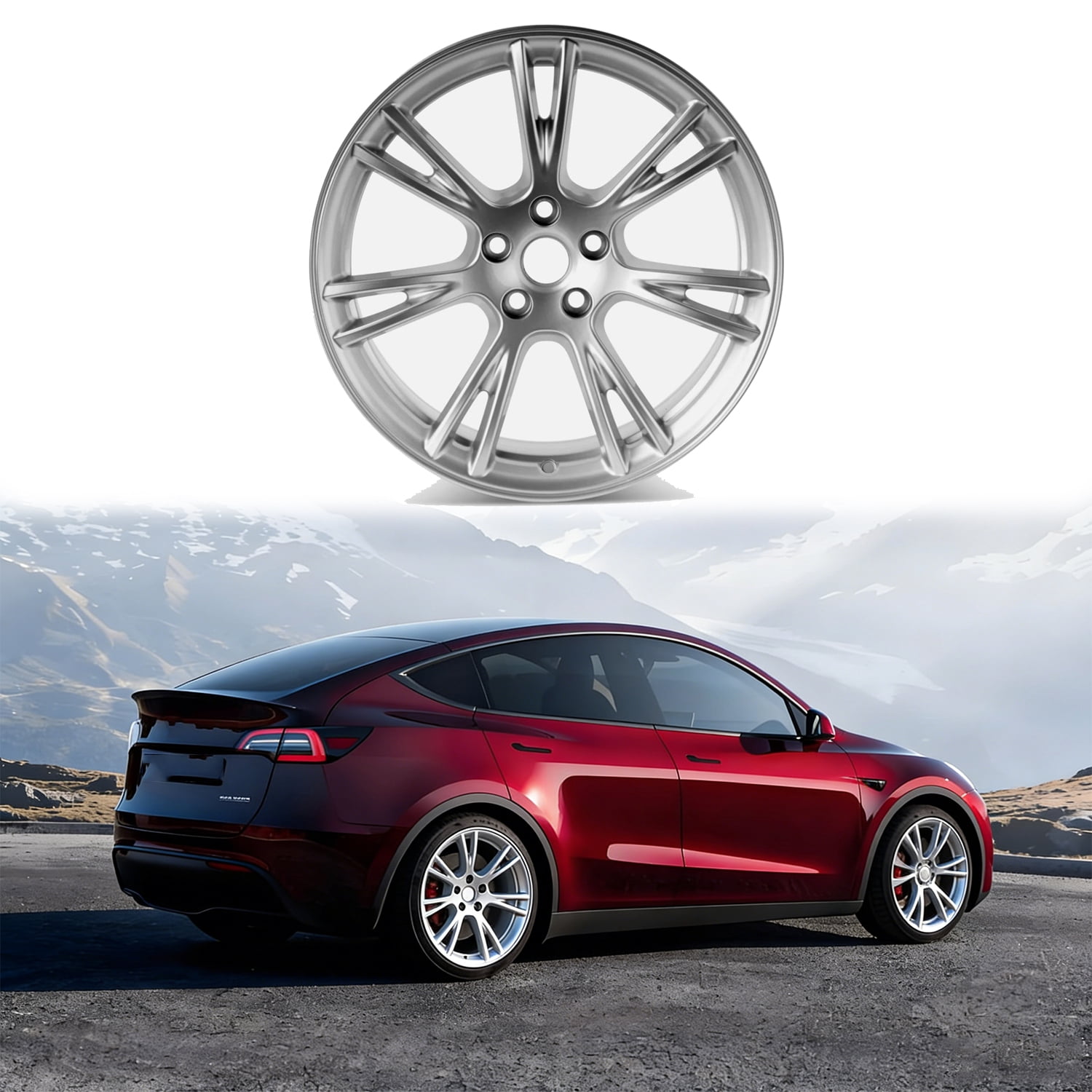 BaiCH Replacement Wheel for Tesla Model 3 and Model Y (Silver, 19 in x 9.5 in) cy73d